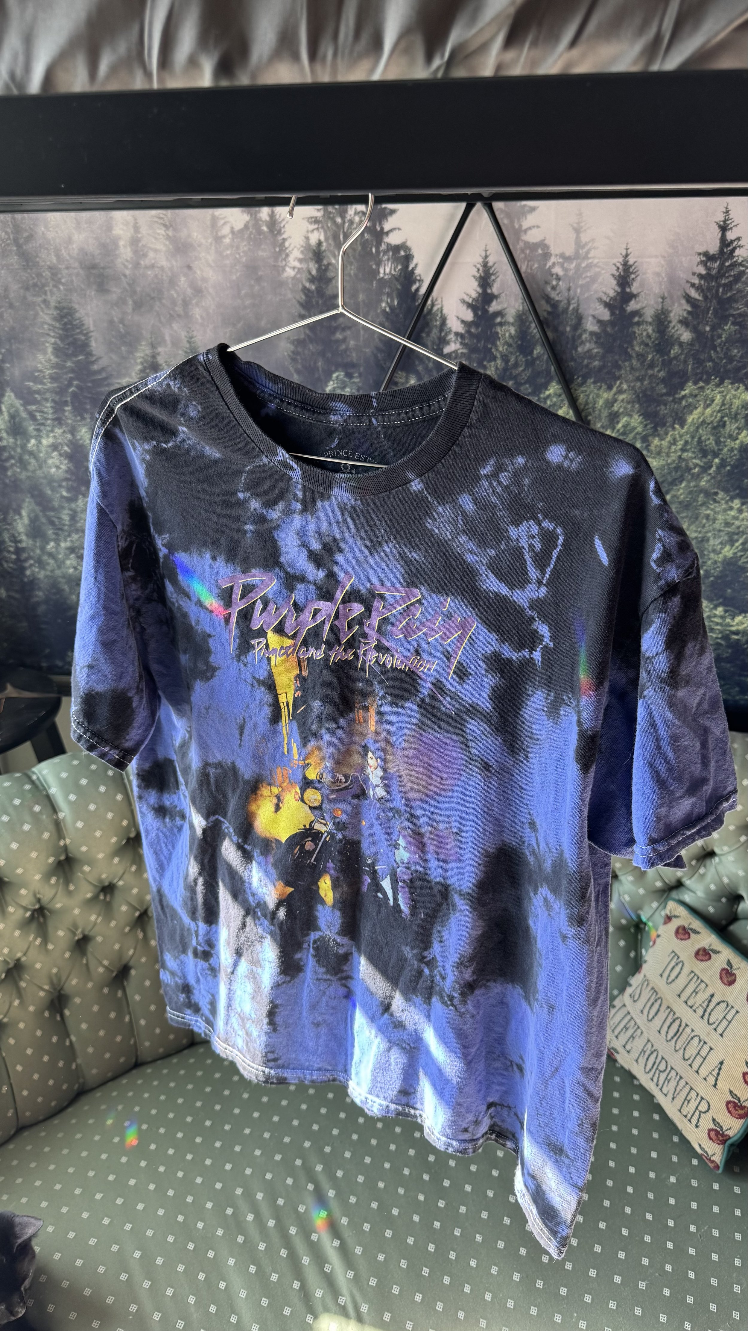 Prince purple rain tie dye tshirt L