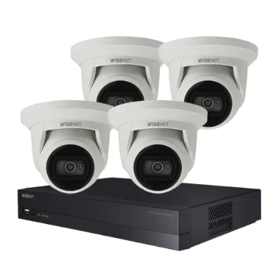 Hanwha Wisenet turret cameras with a recording unit