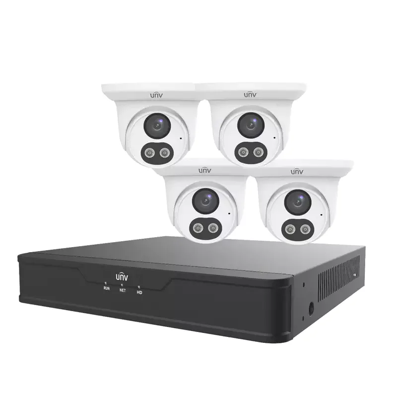 Uniview PoE turret cameras with a network video recorder