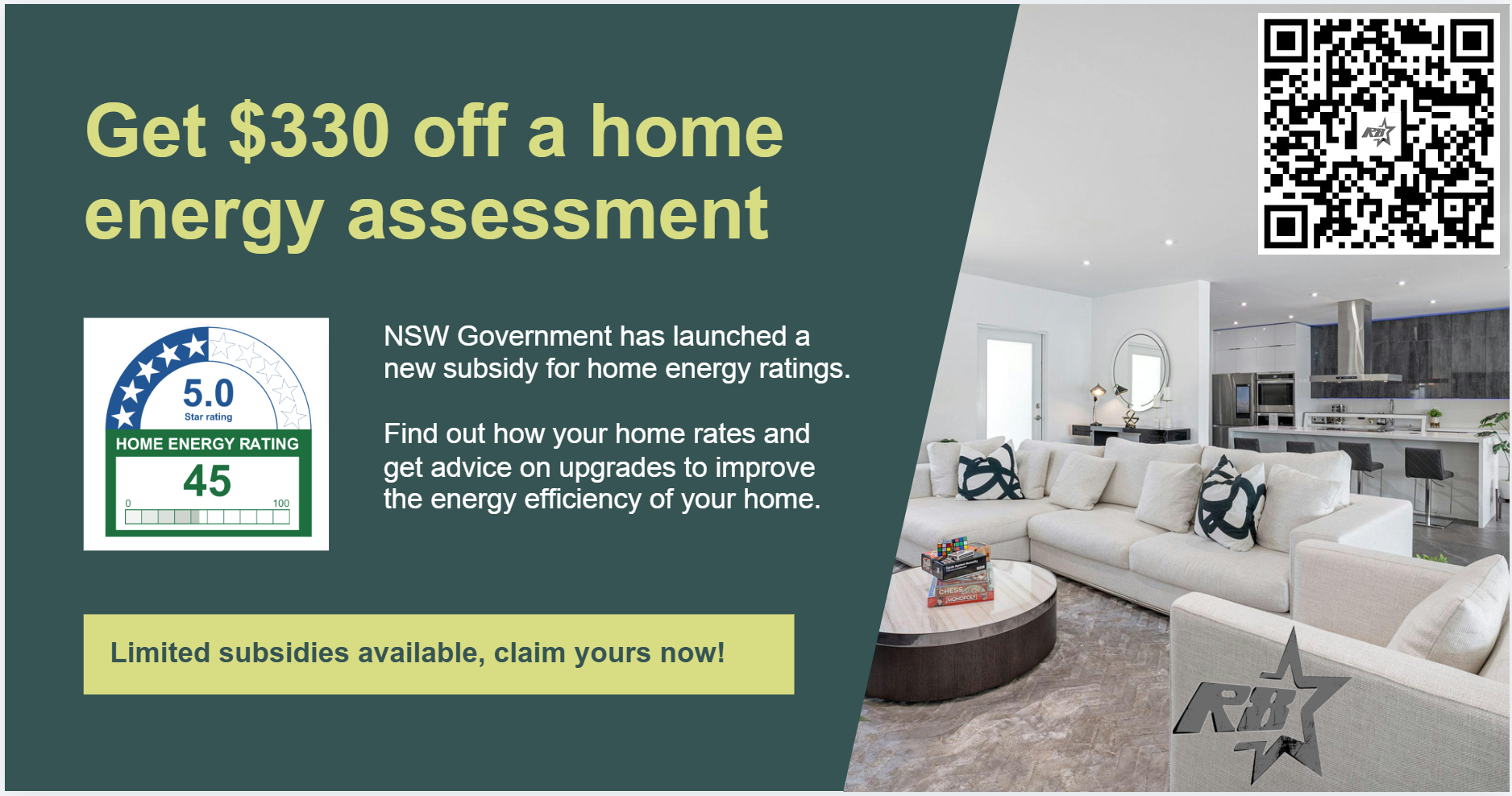 Get $330 off a home energy rating