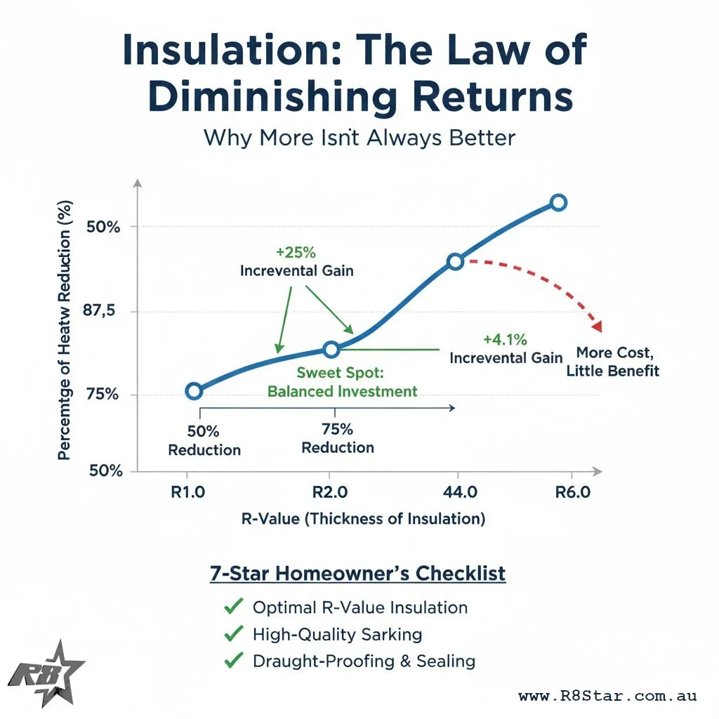 Higher Values of insulation are beneficial- up to a point