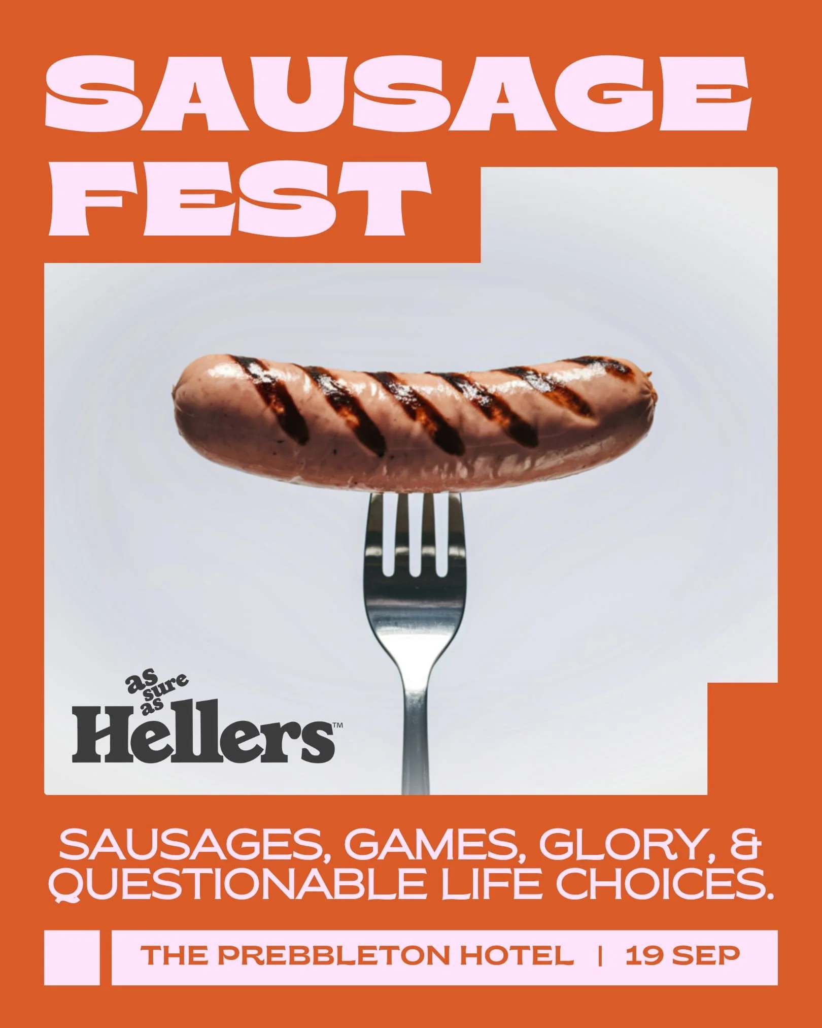 PREBBLETON&rsquo;S FIRST SAUSAGEFEST | 19 SEP

Brought to you by The Prebbleton Hotel &amp; Hellers.

Sausage games. Live music. Raffle. Plenty of sausages.

- Sausage Bobbing
- Hot Dog Eating
- Toss the Saus

No sign-up. Just turn up.

It&rsquo;s go