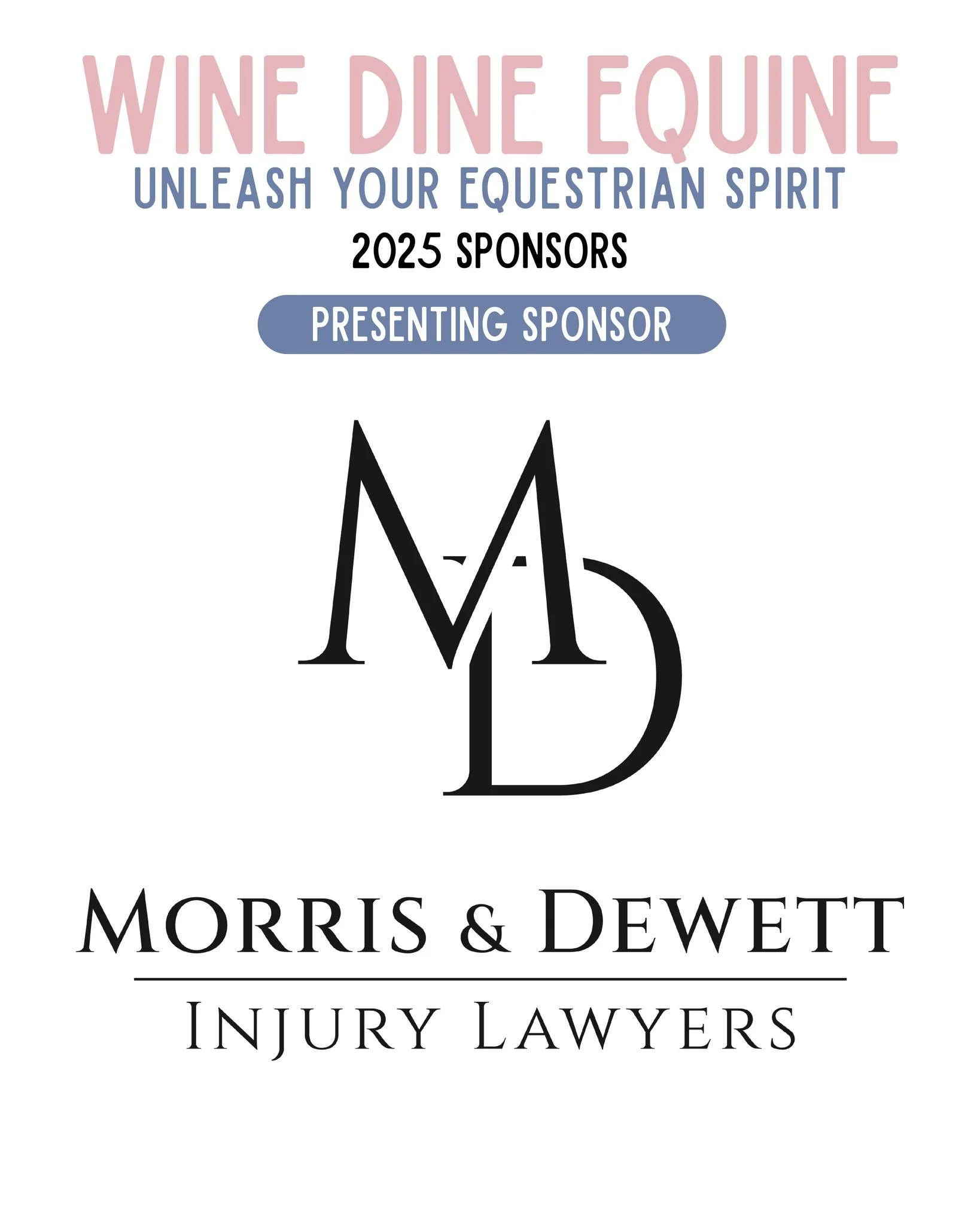 Wine Dine Equine was so much fun last night! We would like to take a moment to thank all of our incredible sponsors especially our presenting sponsor, Morris &amp; Dewett Injury Lawyers. We are so grateful for your sponsorship and support!🧡💛