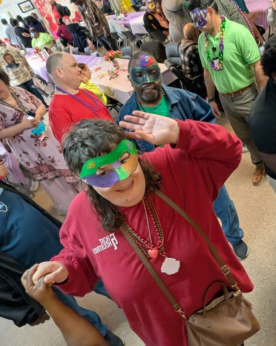 Happy Mardi Gras!💜💚💛 We celebrated at our Conly Day Program today with a Mardi Gras Masquerade Ball. There was dancing, beads, and delicious food! #mardigras #shreveportmardigras #mardigras2026
