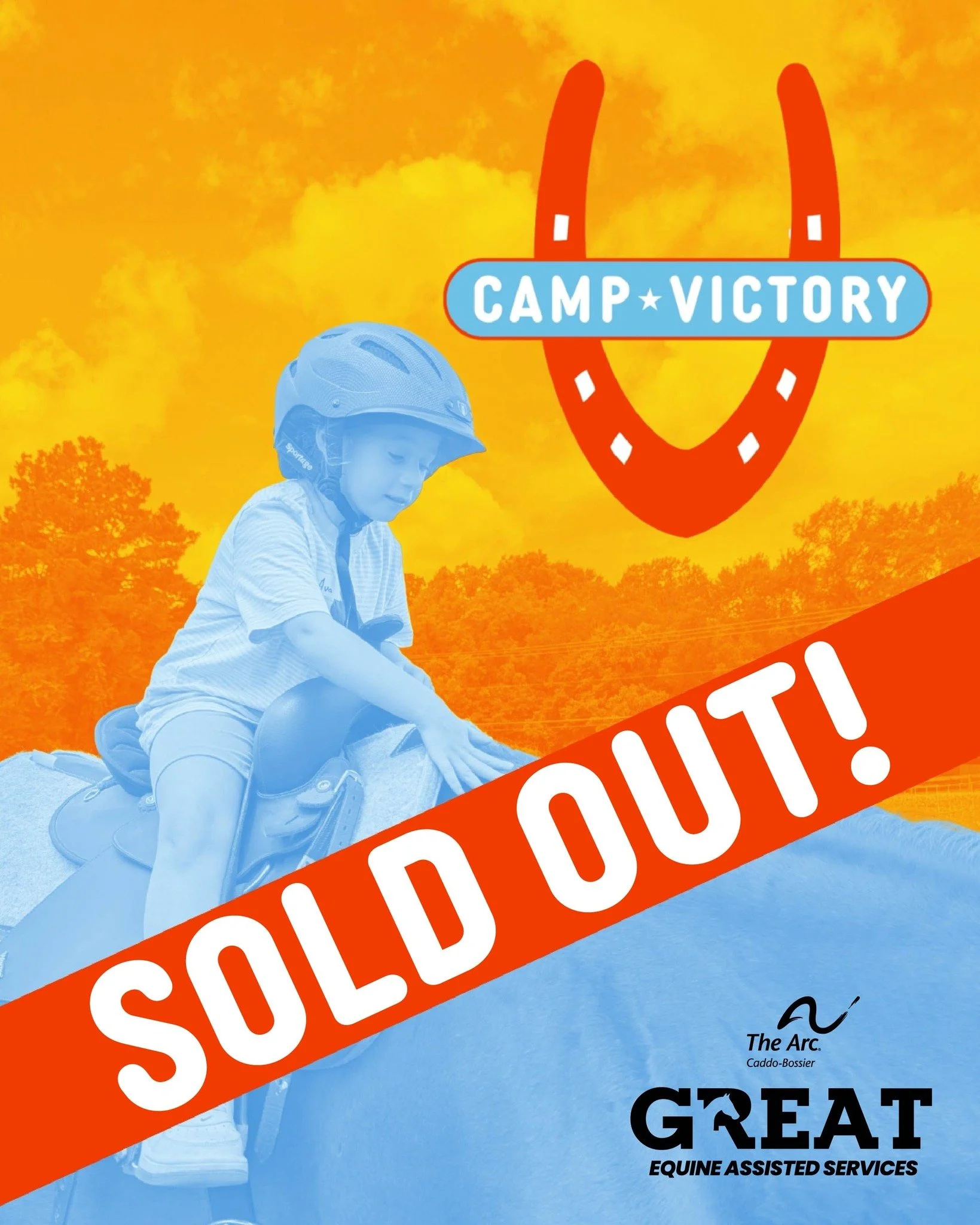 🗣️Camp Victory is SOLD OUT! You can sign up for the waitlist by either emailing lthigpen@thearccaddobossier.org or calling GREAT at (318) 938-9166.

Camp Victory is held at The Arc Caddo-Bossier's GREAT Equine Assisted Services, and it is an inclusi