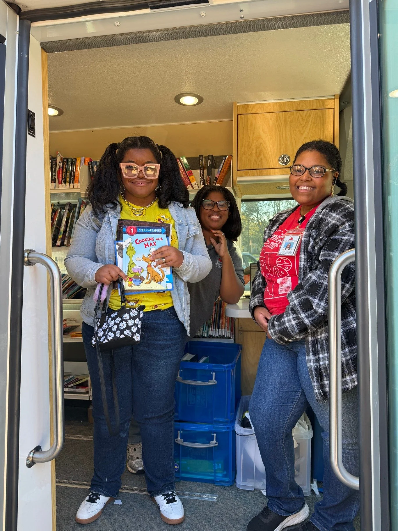 The Shreve Memorial Library Mobile Library paid a visit to The James Conly Center on Monday! 📚🚐

Our group got to browse books, games, movies, and more. What's really amazing is that the mobile library is wheelchair accessible, which spells out INC