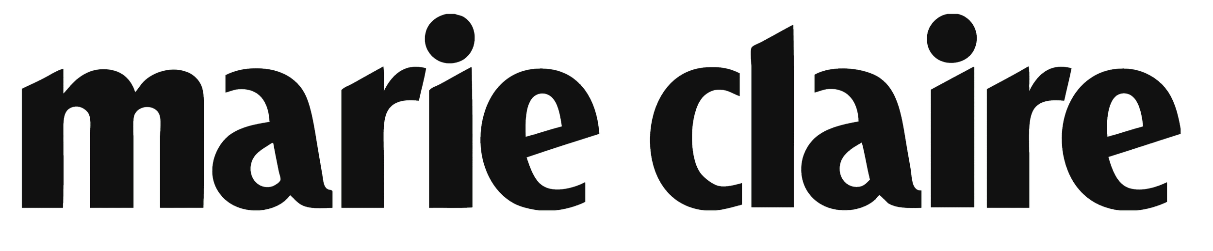 Marie Claire Logo, black lower case text on transparent background