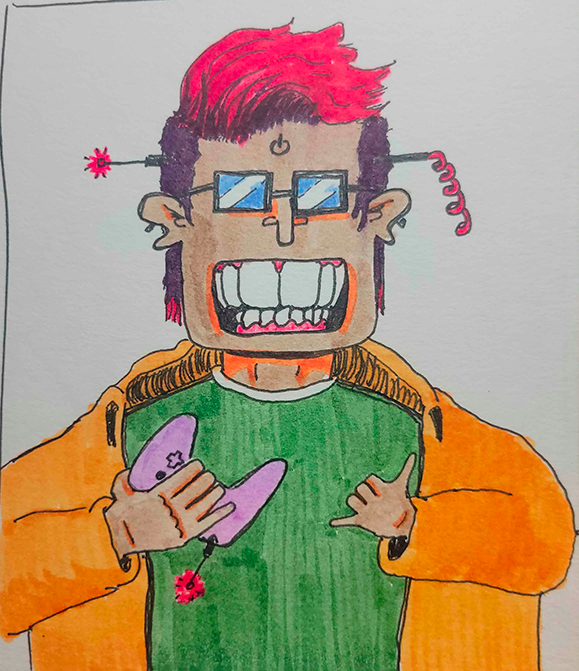 Him // ~2021, Water-based Ink Markers, Ink Pen