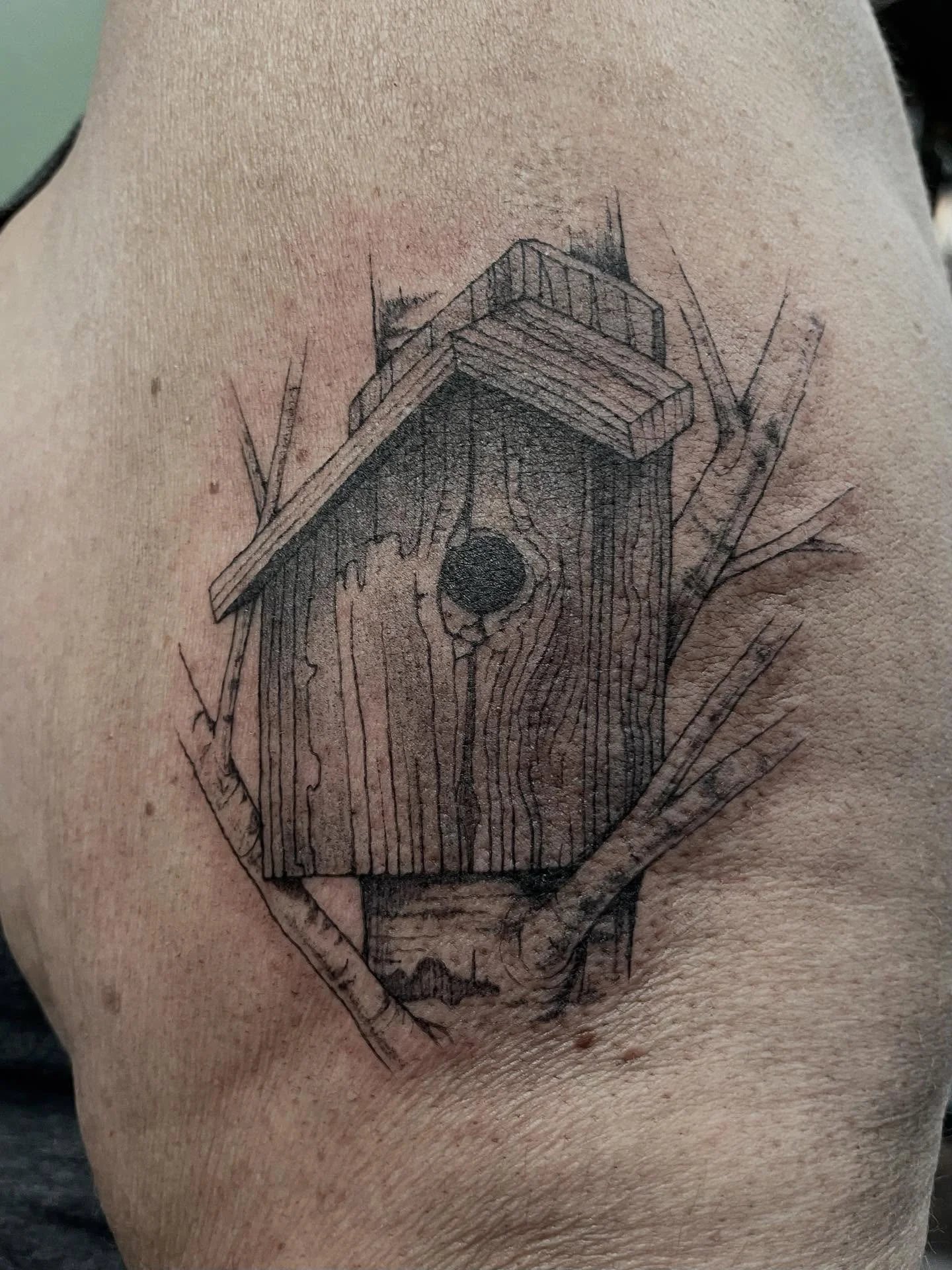 really happy with how this one turned out. a memorial for Juliann's brother who built beautifully rustic birdhouses 💖💖💖
.
.
.
.
#tattoo #tattooartist #tattooed #blackandgreytattoo #fineline #finelinetattooartist #finelinetattoo #linework #milwauke
