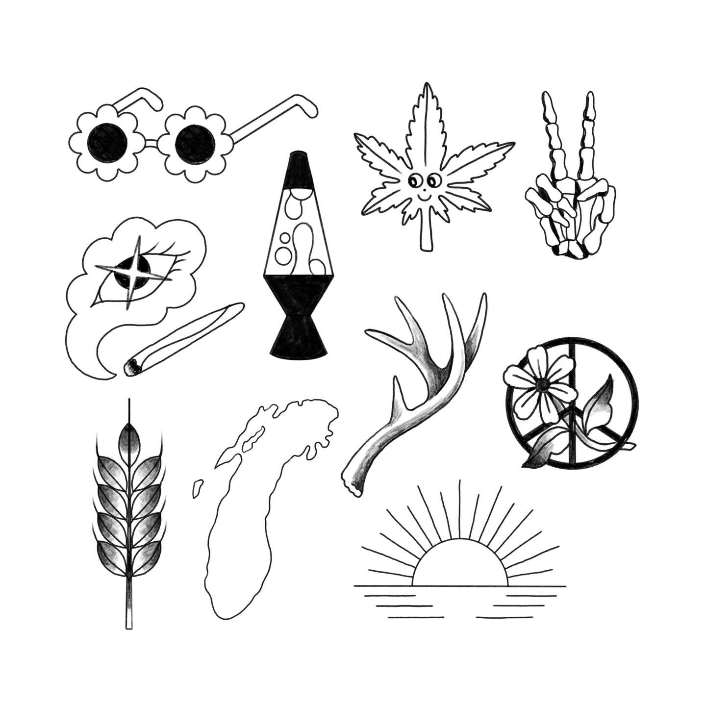 in honor of milwaukee day 4/14 and 4/20 coming up, we are havin a little flash sale this week at @riverwesttattooco . check out my designs and message or email me if you'd like to book one! Sale starts today and ends on the 20th 🌿🌝🌊