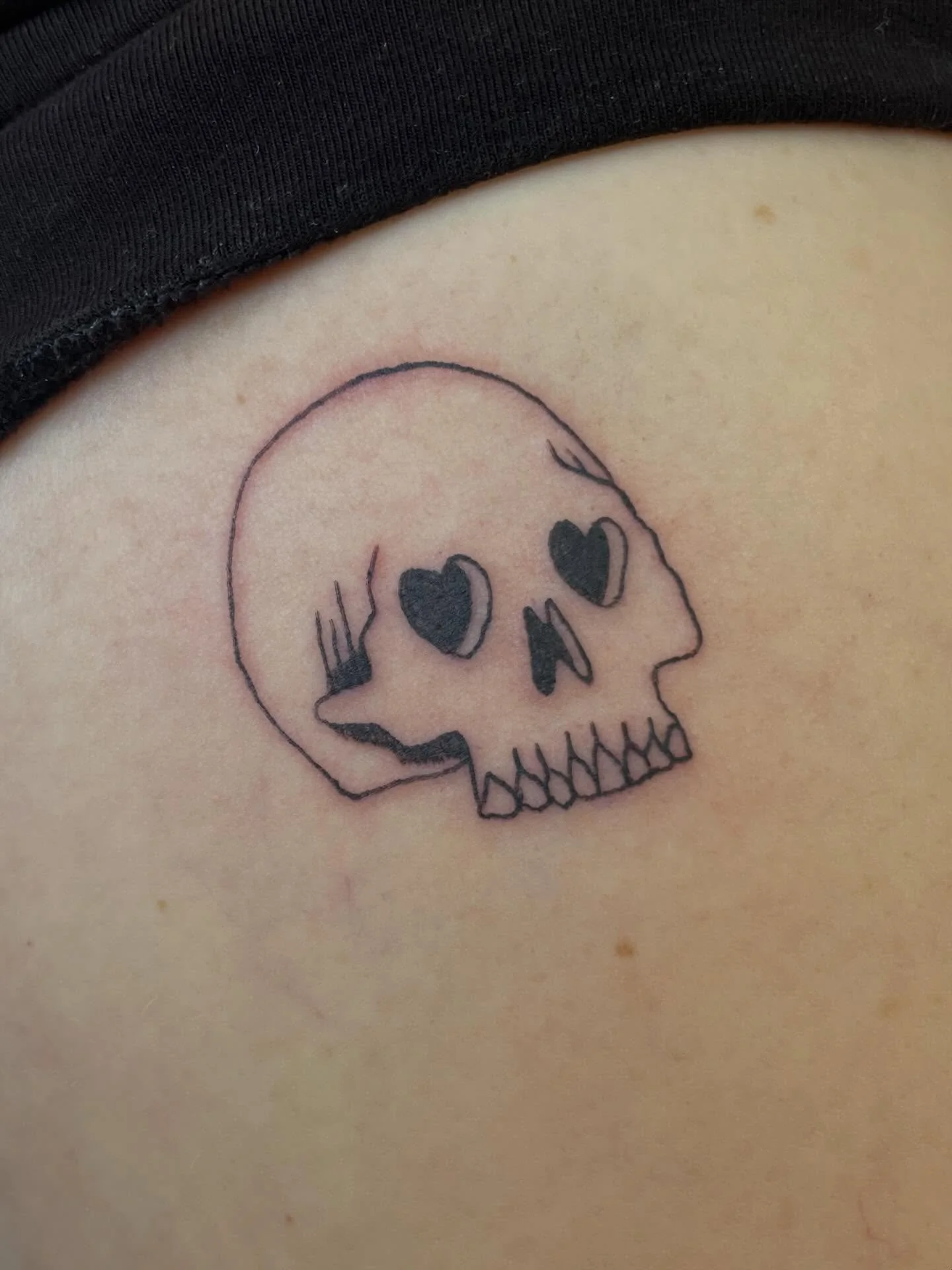 Two loving skulls for two lovely people 💖 from my flash designs 💖  thanks Sarah and Seth!
.
.
.
.
#tattooing #skulltattoos #skullart #milwaukeetattooartist