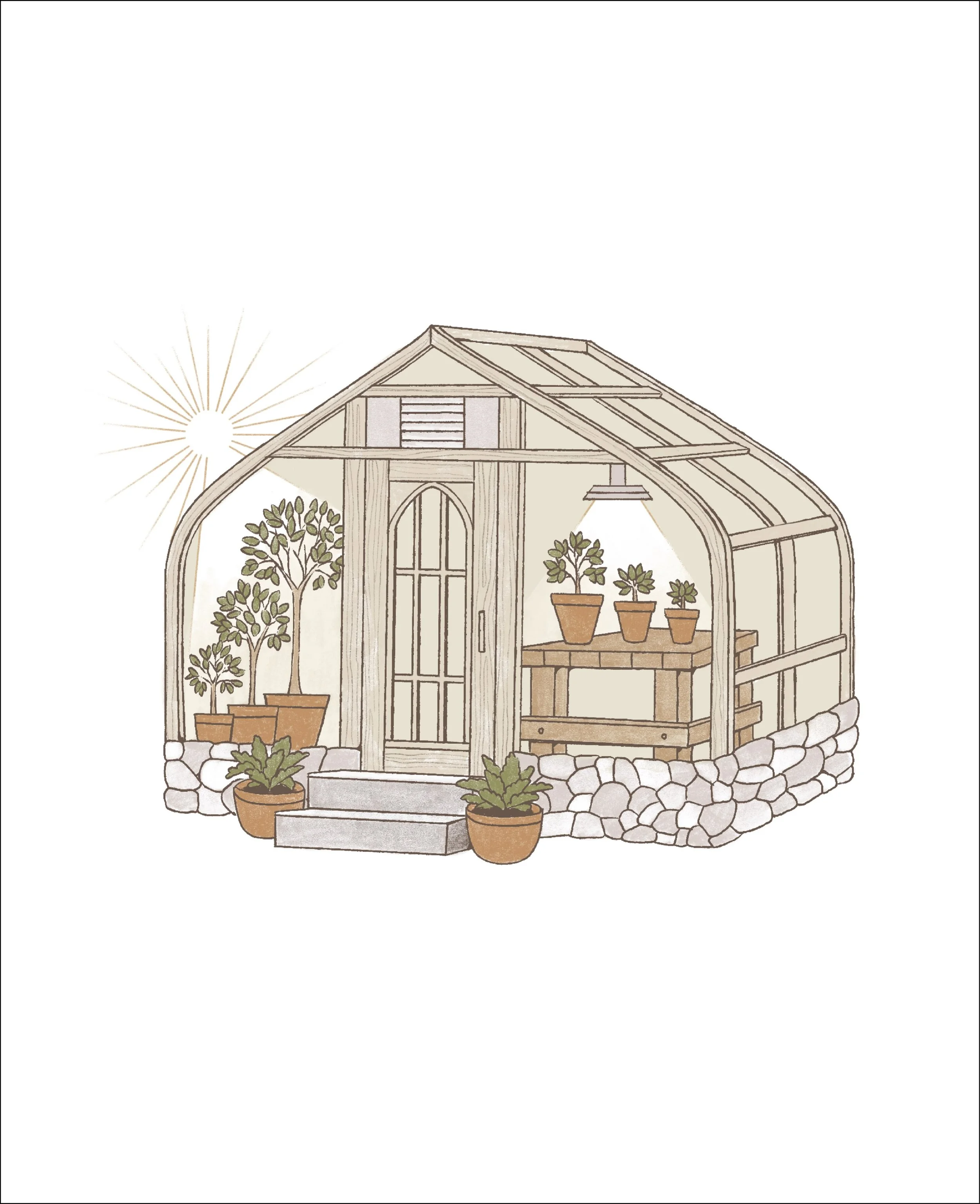 i illustrated a handful of books this year and here are some architectural drawings i did for a book all about greenhouses called Home Greenhouse Revival! Written by Leslie Halleck, published on the 1st of this month by Cool Springs Press, an imprint