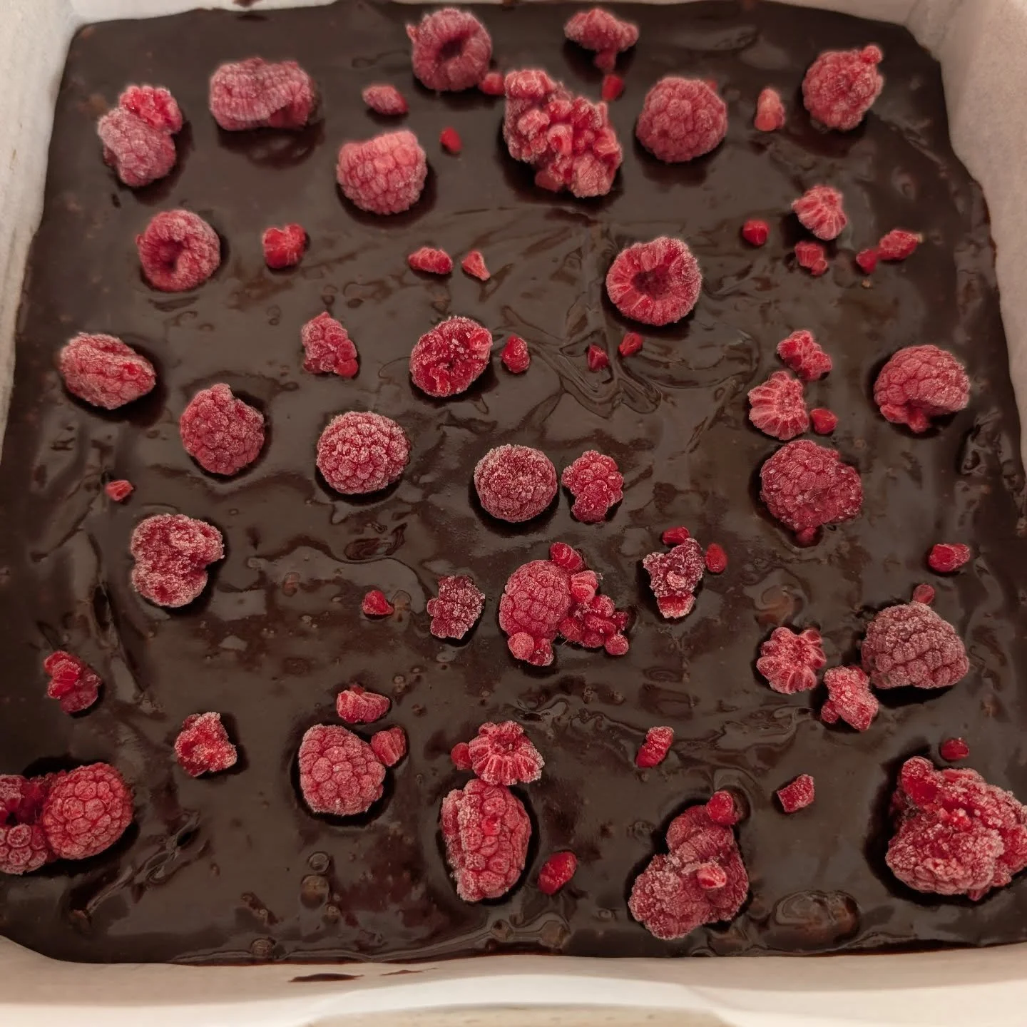 Chocolate brownie before baking . Nom nom 😂