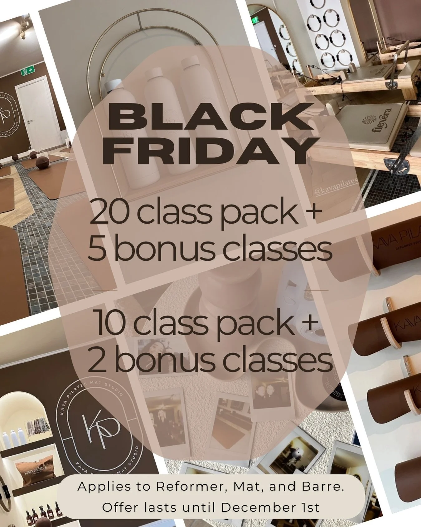 Thought we might not do Black Friday? Think again 🤭
Here&rsquo;s a little treat for you&hellip;

Available for Mat, Barre, and Reformer 
&bull; 20-Class Pack get 5 bonus classes
&bull; 10-Class Pack get 2 bonus classes

Bonus classes are added on to