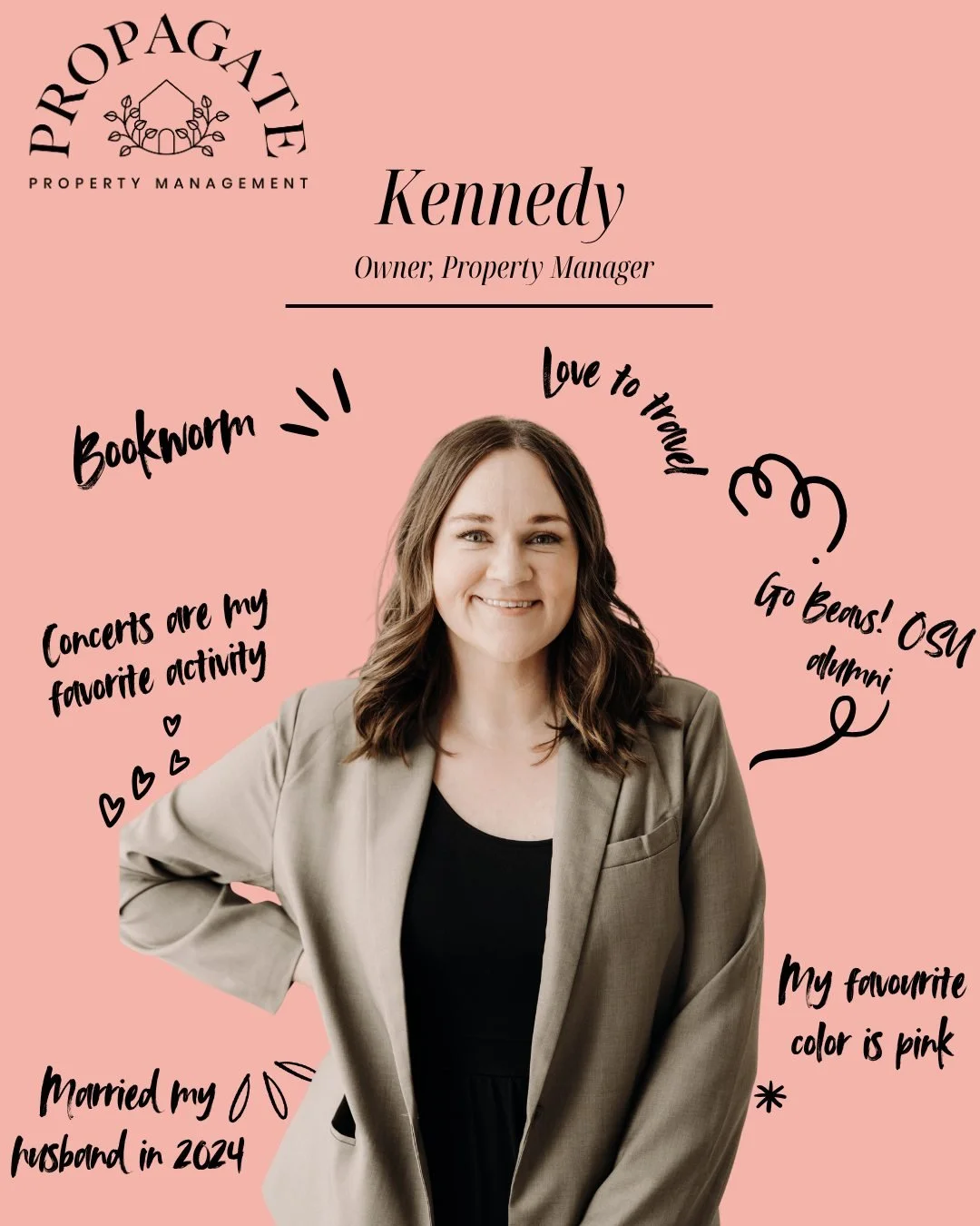 Oh hey👋 Just here to reintroduce myself and share a few fun facts!
.
.
I started Propagate Property Management because I knew that owners in my area needed a different option for professional management. They needed someone to come in and not just d