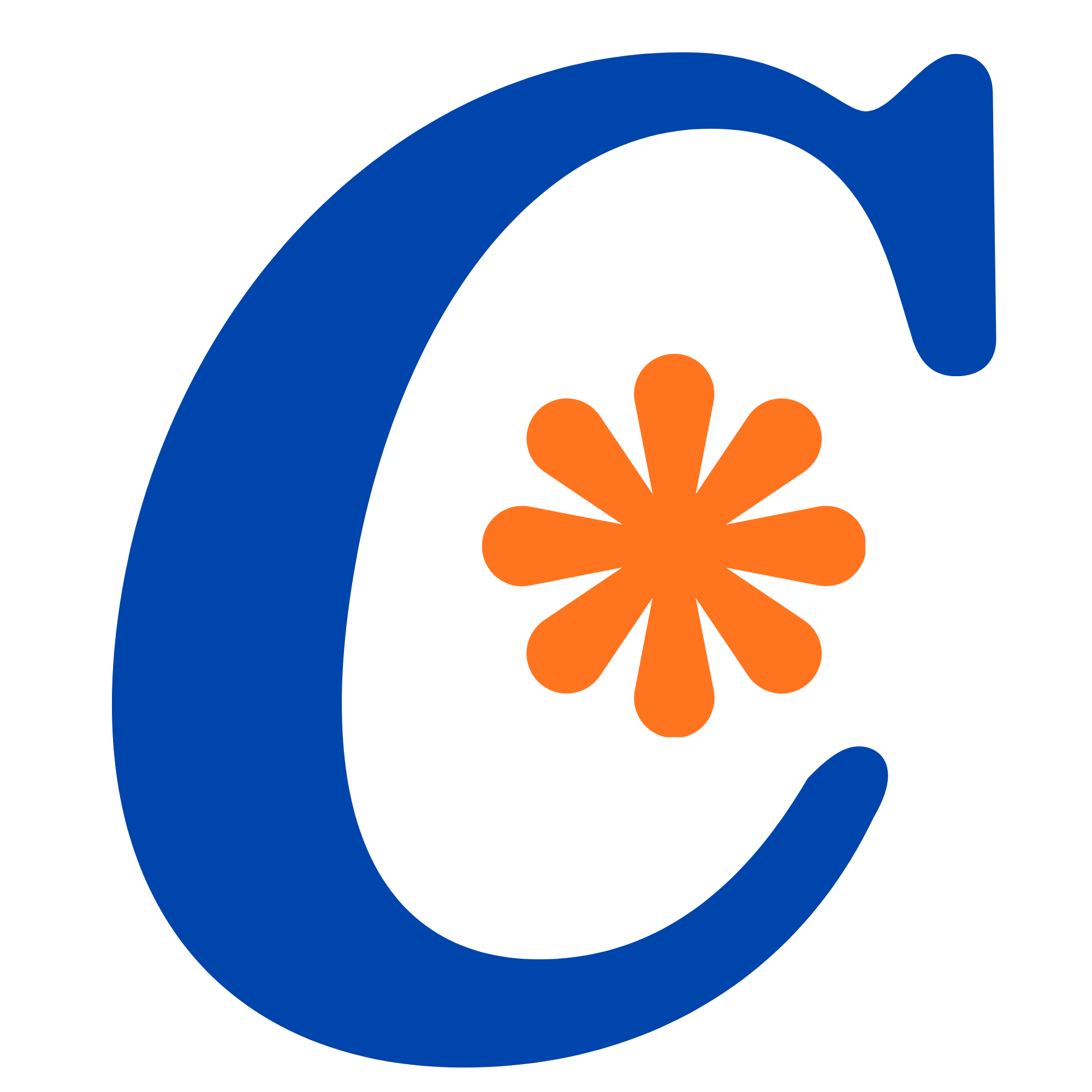NBC logo with a blue curved line and an orange peacock feather design.