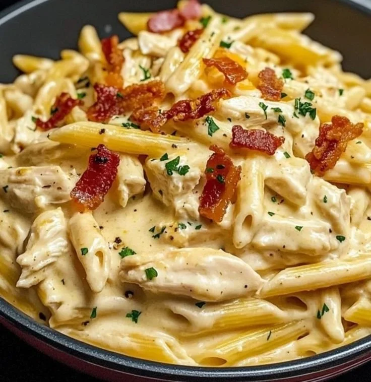 Skinny Chicken Bacon Ranch Pasta