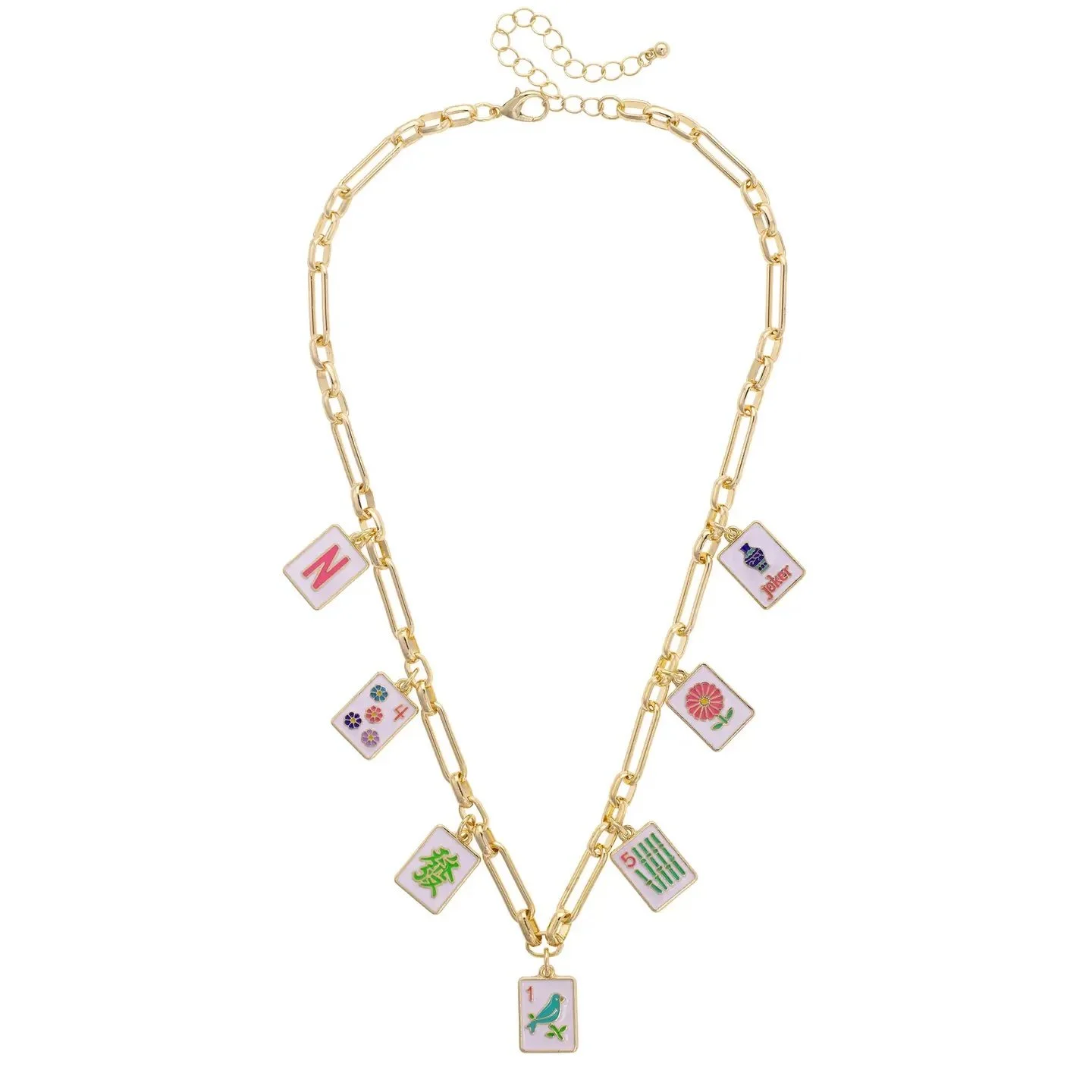 Going Mahjong! Enamel Charm Necklace