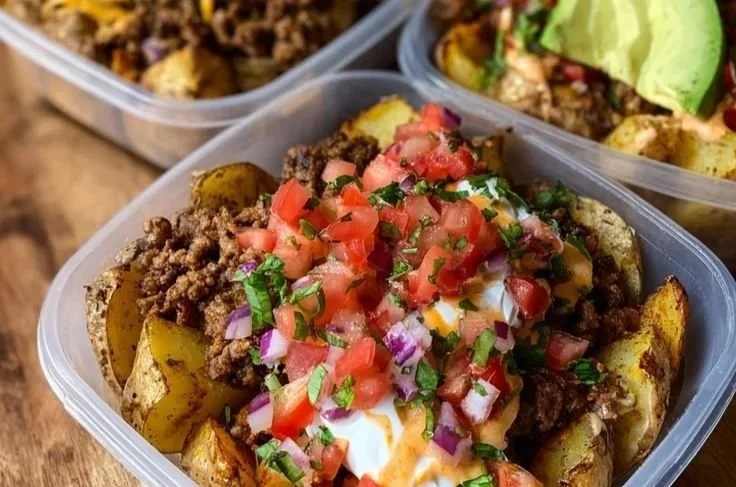🥔🔥 Peachy Loaded Taco Power Bowl