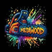 Colorful graphic of a backpack with the word 'Metawood' and paint splashes in the background.