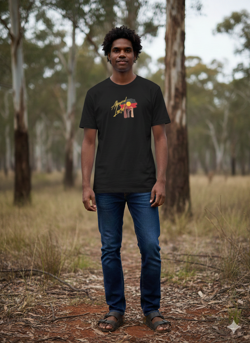 Aboriginal Land embroidered effect tee