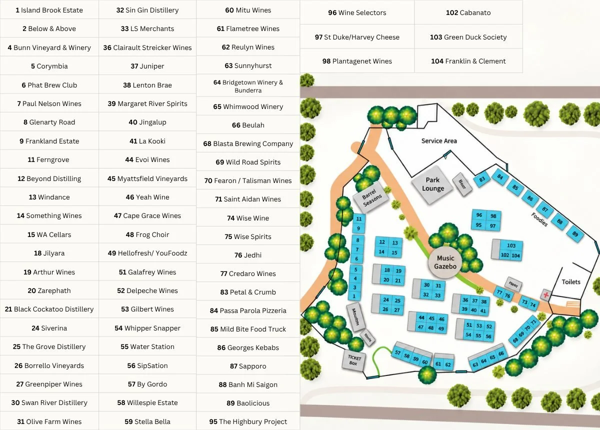 Plan your UnWined Subiaco visit ahead of the weekend by checking out our event map and finding the exhibitors you don&rsquo;t want to miss. Explore the layout here so you can easily navigate the event, visit your favourite stands and make the most of