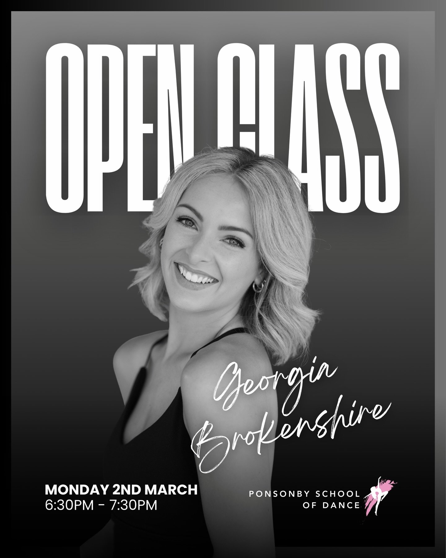 💖 MONDAY OPEN CLASS with @georgia_brokey 💖

🗓 Monday 2nd March
⏰ 6:30pm &ndash; 7:30pm
⭐️ Open to ALL dancers 13+
📍 5 Lincoln Street, Ponsonby
💫 $20 cash on the door for non PSOD dancers

SEE YOU THERE 😍