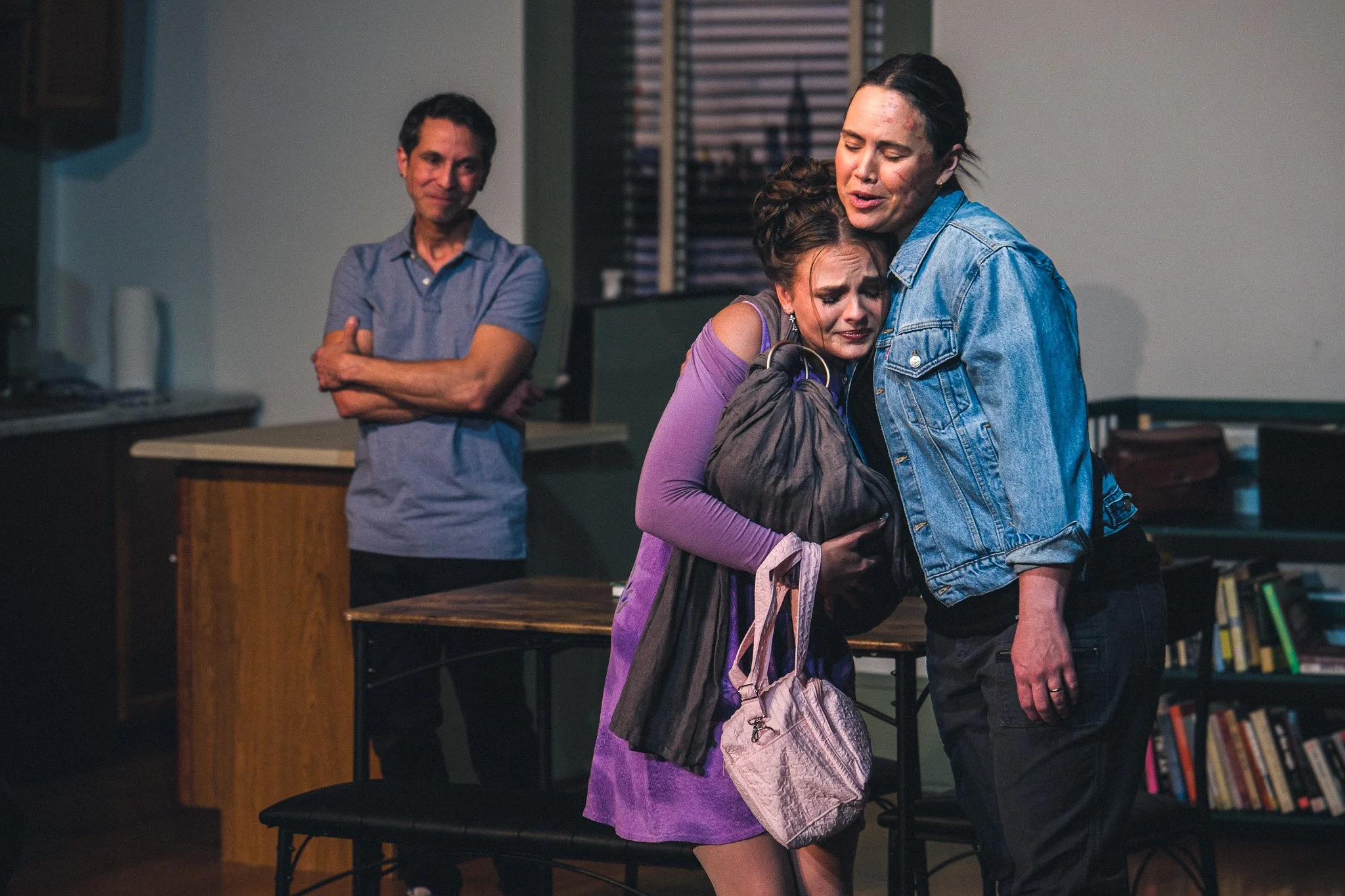  Joshua Caraballo as **James**, Myrrh Curie Powers as **Mandy** &amp; Jacquelyn O’Brien as **Sarah**  **Photo by** Katie McManus 