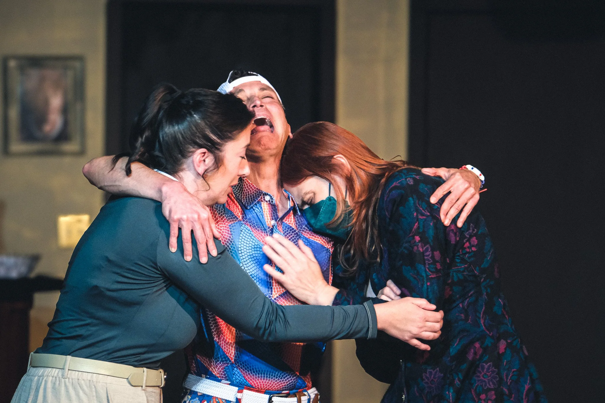  Jaccie Serbus as **Louise**, Joshua Caraballo as **Justin** &amp; Beth Crosby as **Pamela**  **Photo by** Katie McManus 