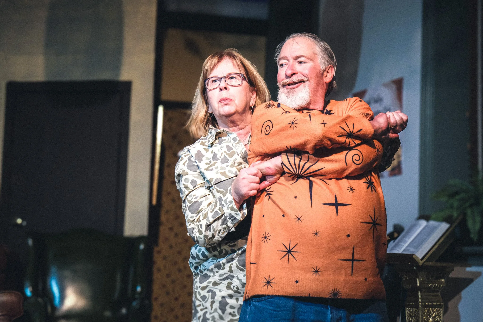  Faye Quam as **Muriel** &amp; Bill Graham as **Dickie**  **Photo by** Katie McManus 