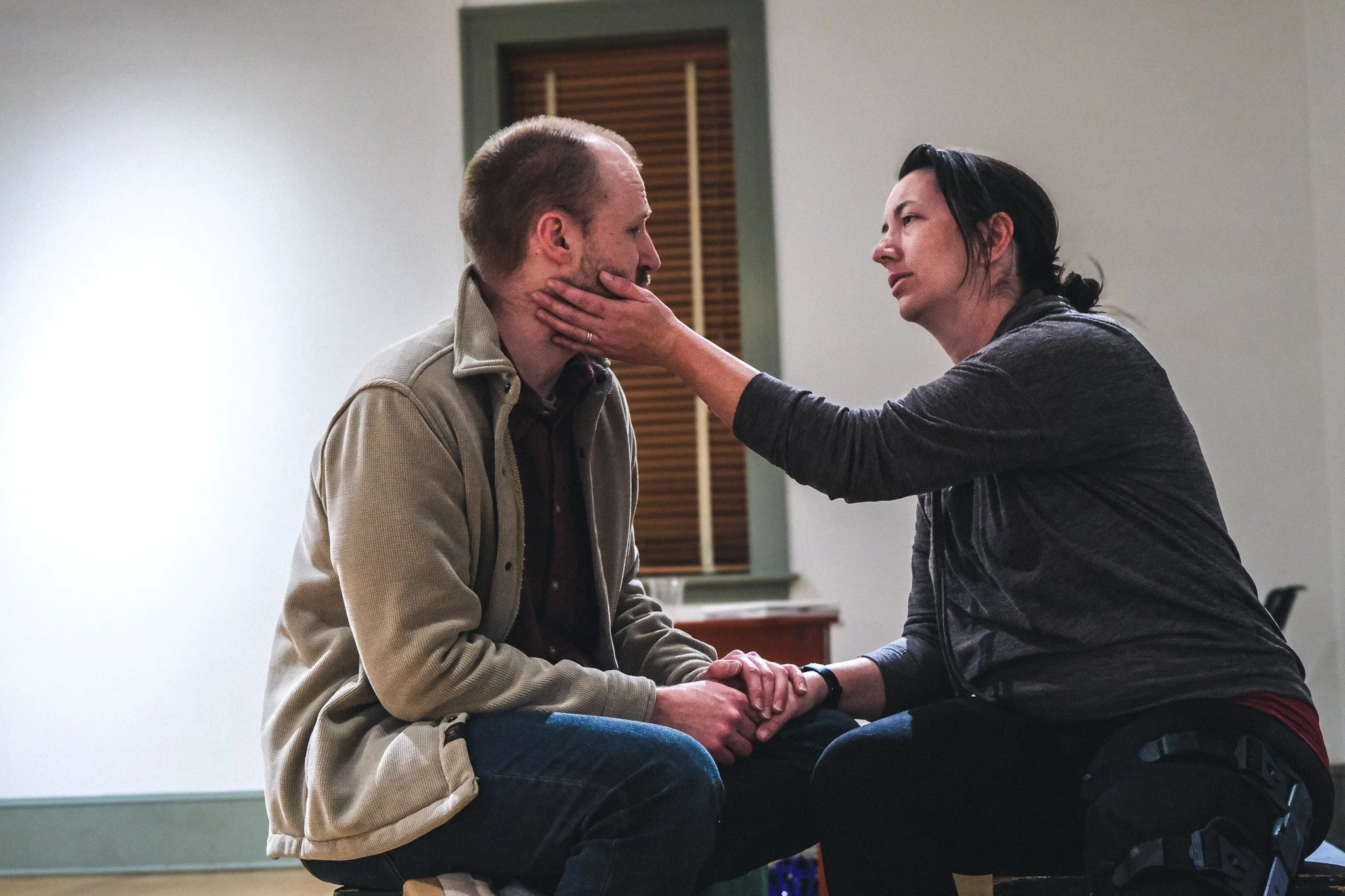  Mark Caswell-Yee &amp; Jaccie Serbus in rehearsal  **Photo by** Katie McManus 