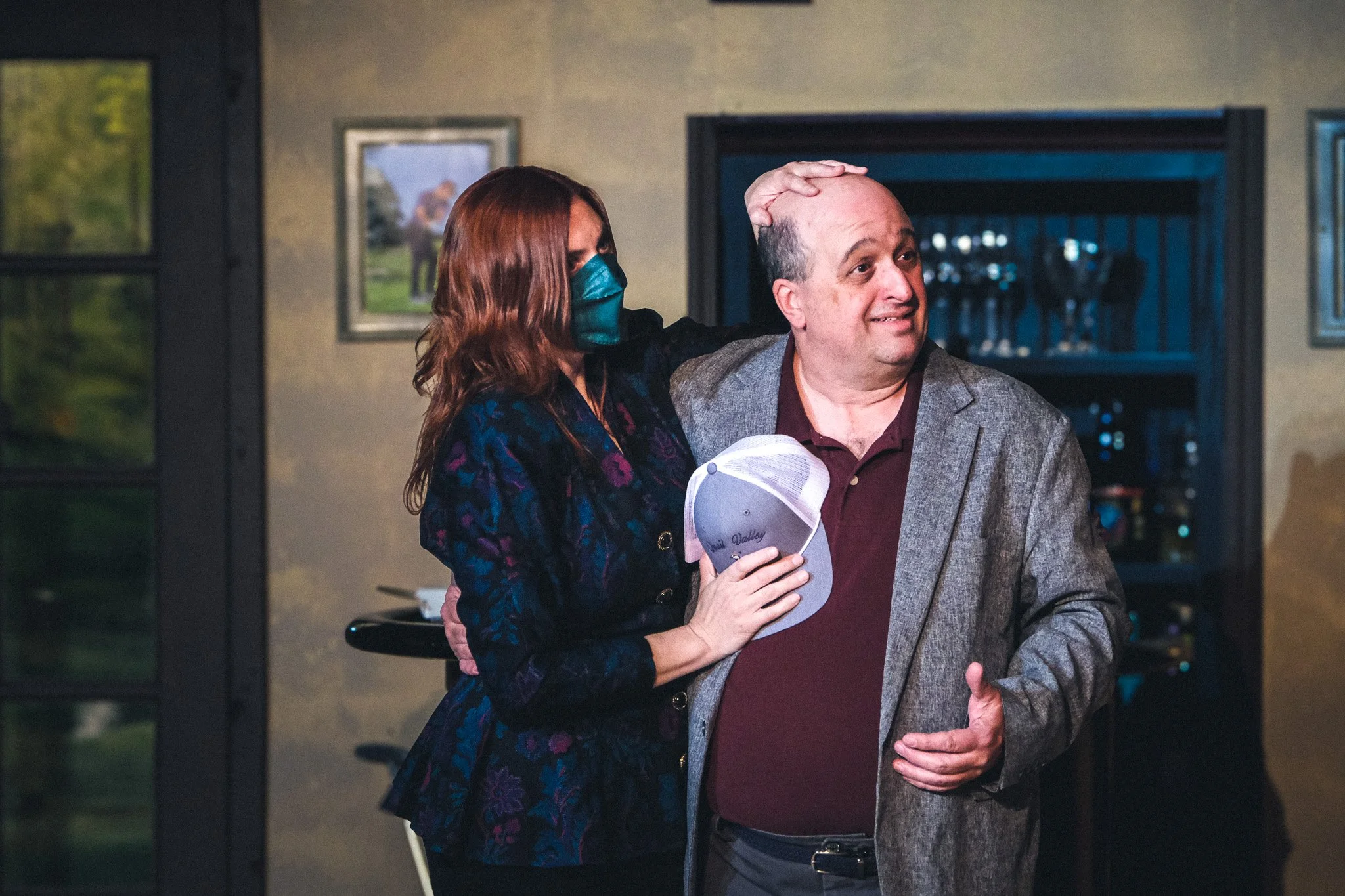  Beth Crosby as **Pamela** &amp; David Cervera as **Bingham**  **Photo by** Katie McManus 
