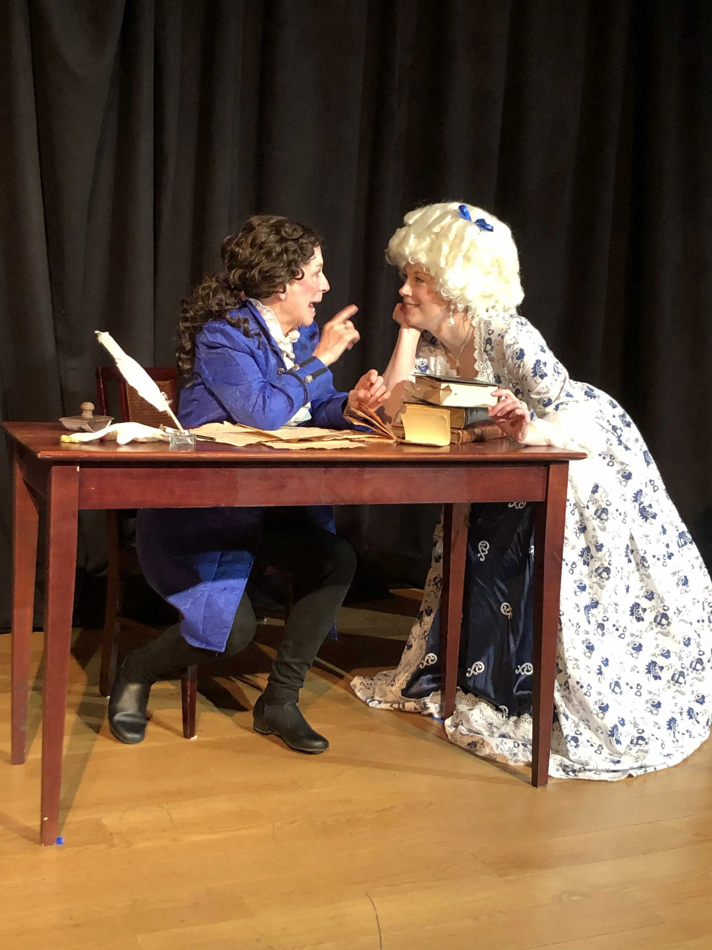  Margaret Casart as **Olympe de Gouges** &amp; Danielle Bailey as **Marie Antoinette**  **Photo by** Lynn Fleming 
