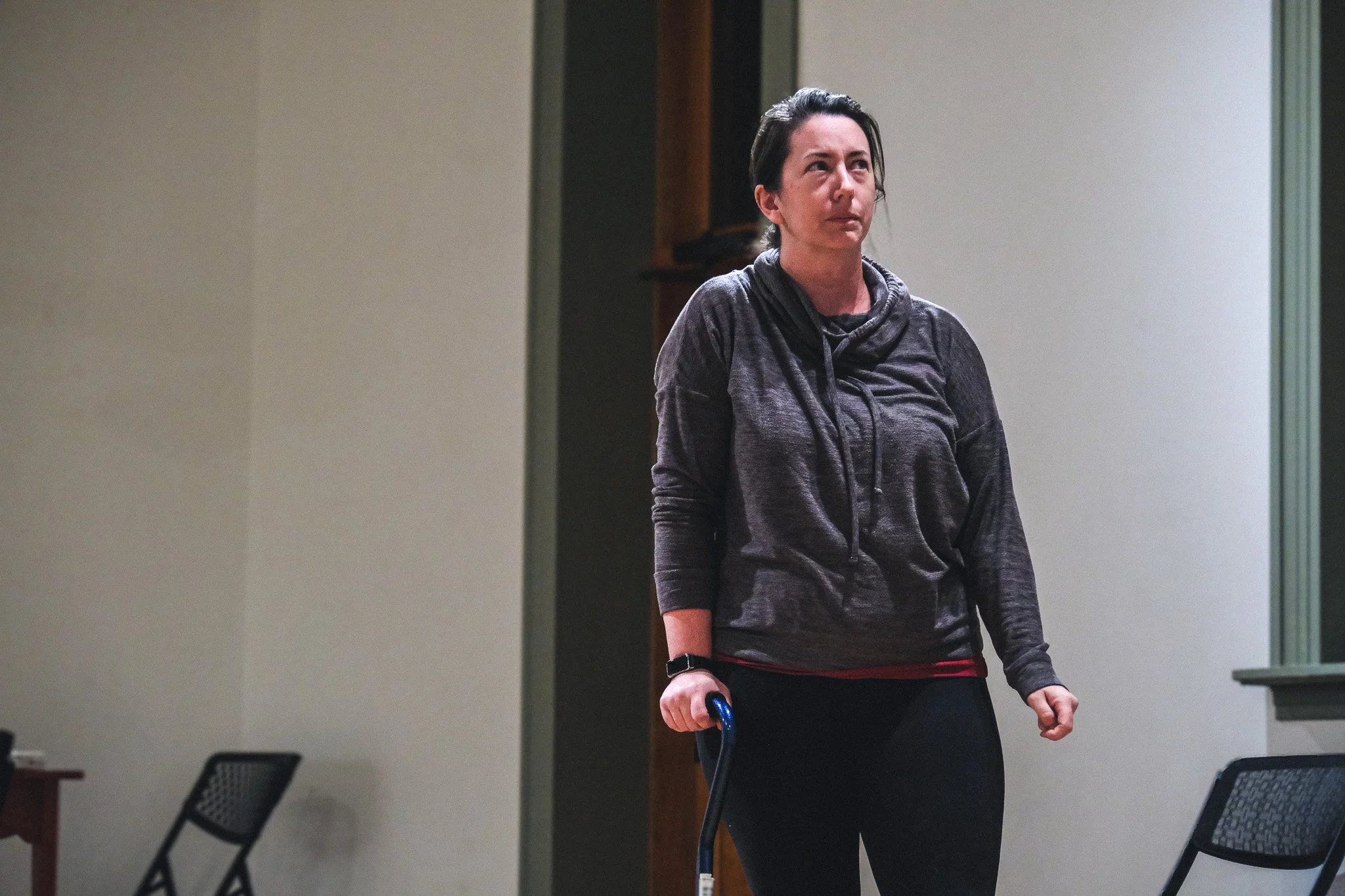  Jaccie Serbus in rehearsal  **Photo by** Katie McManus 
