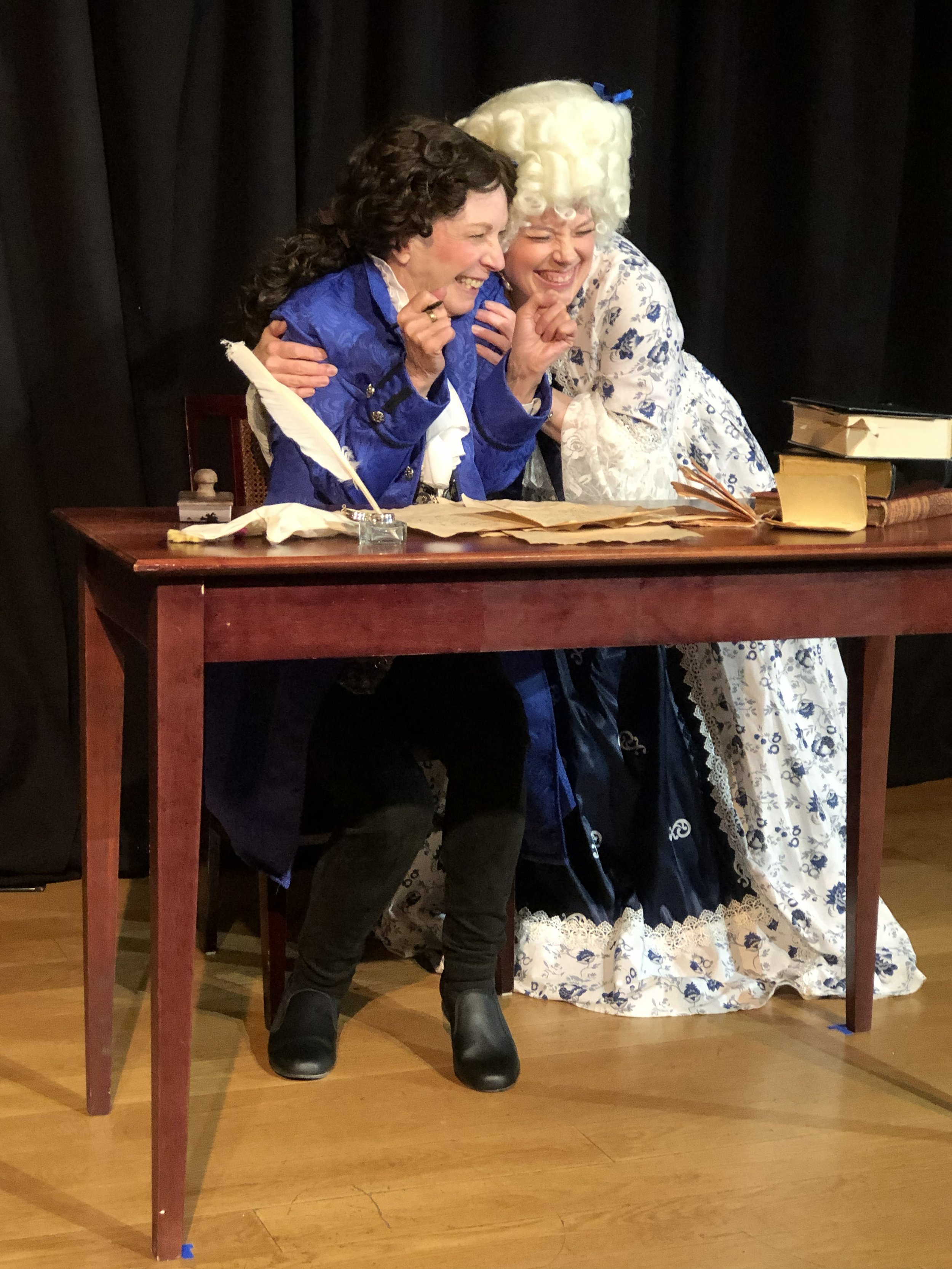  Margaret Casart as **Olympe de Gouges** &amp; Danielle Bailey as **Marie Antoinette**  **Photo by** Lynn Fleming 