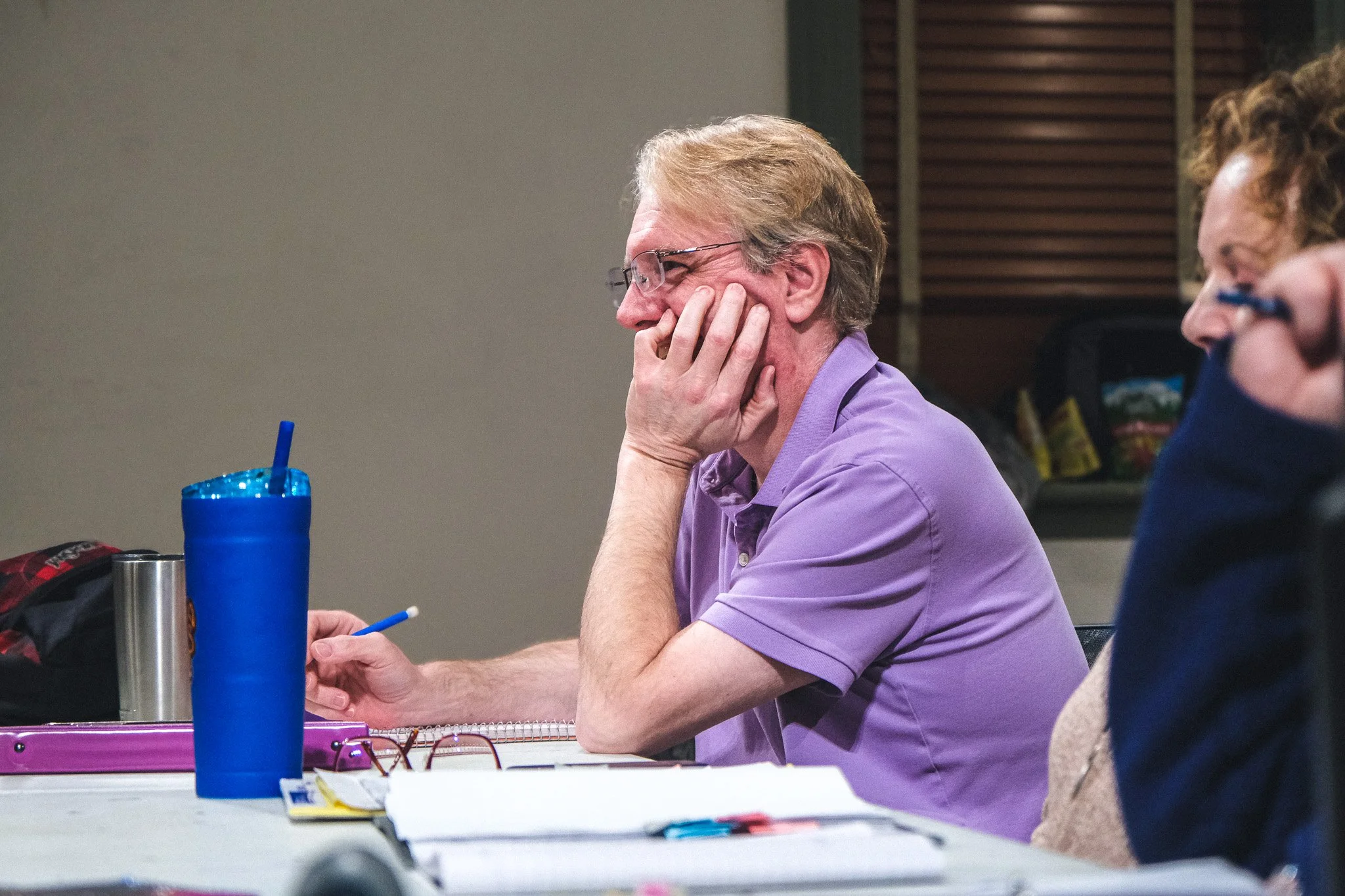  **Director** M. Shane Grant &amp; **Assistant Stage Manager** Jan Davison in rehearsal  **Photo by** Katie McManus 