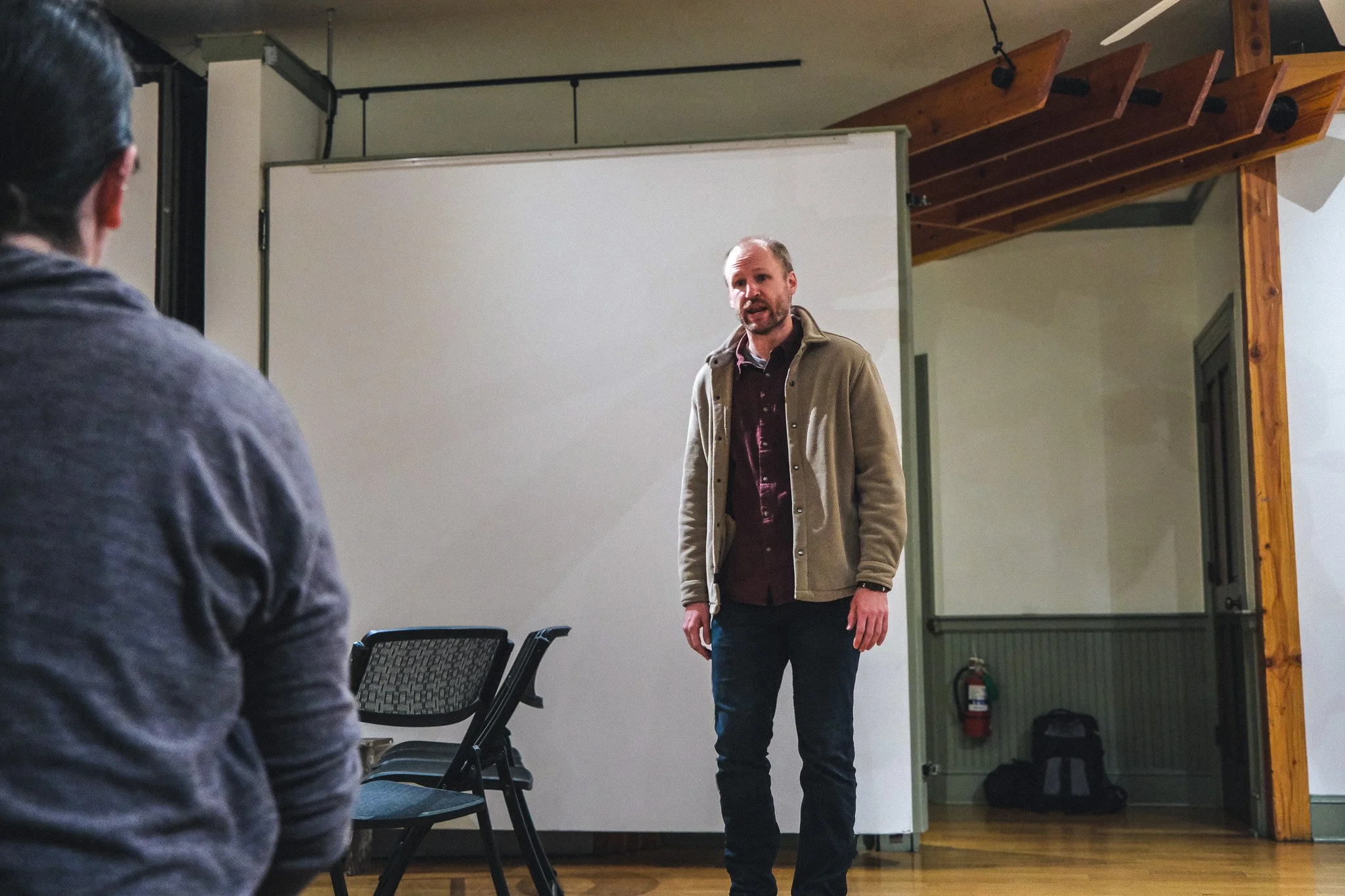  Mark Caswell-Yee in rehearsal  **Photo by** Katie McManus 