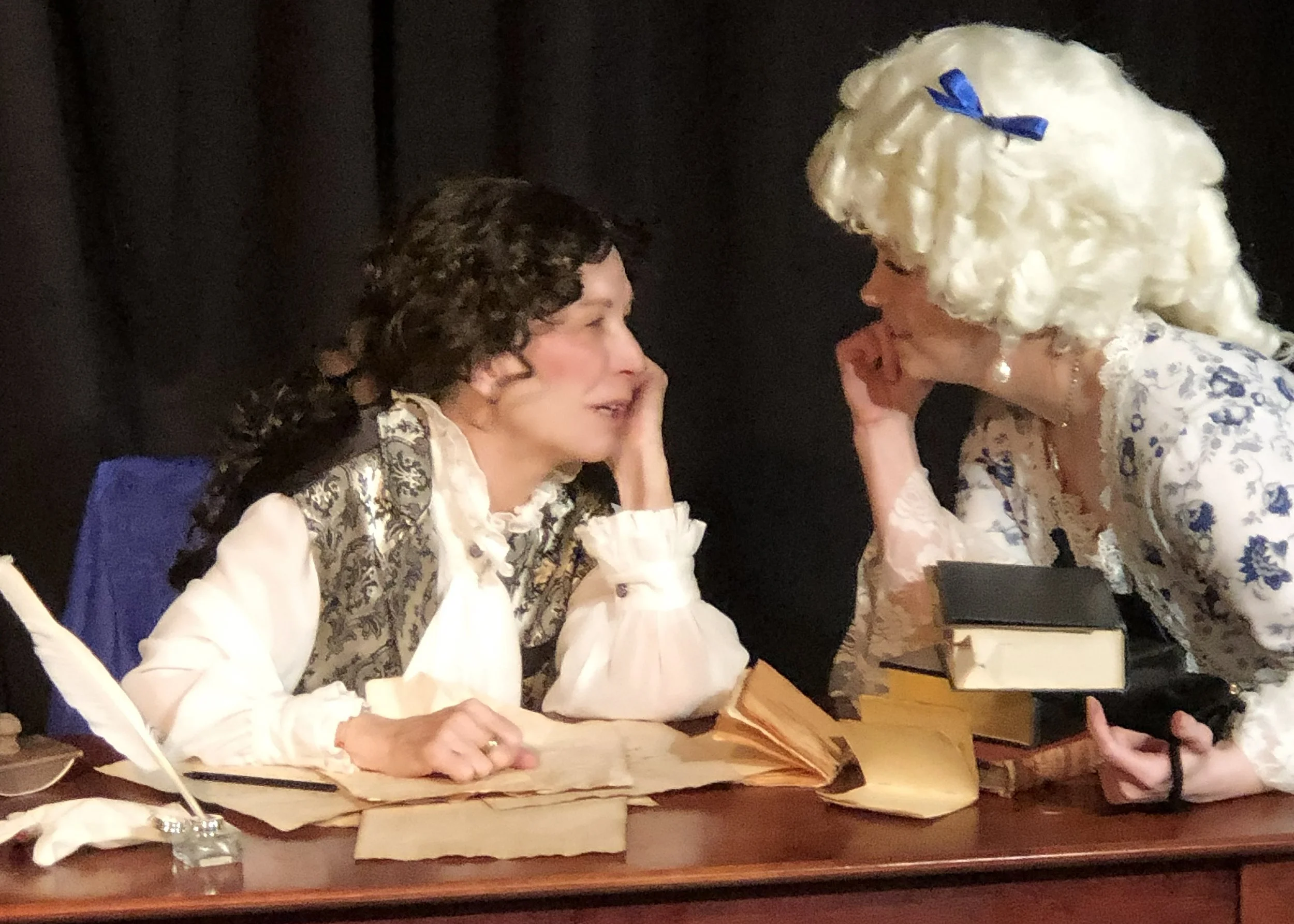  Margaret Casart as **Olympe de Gouges** &amp; Danielle Bailey as **Marie Antoinette**  **Photo by** Lynn Fleming 