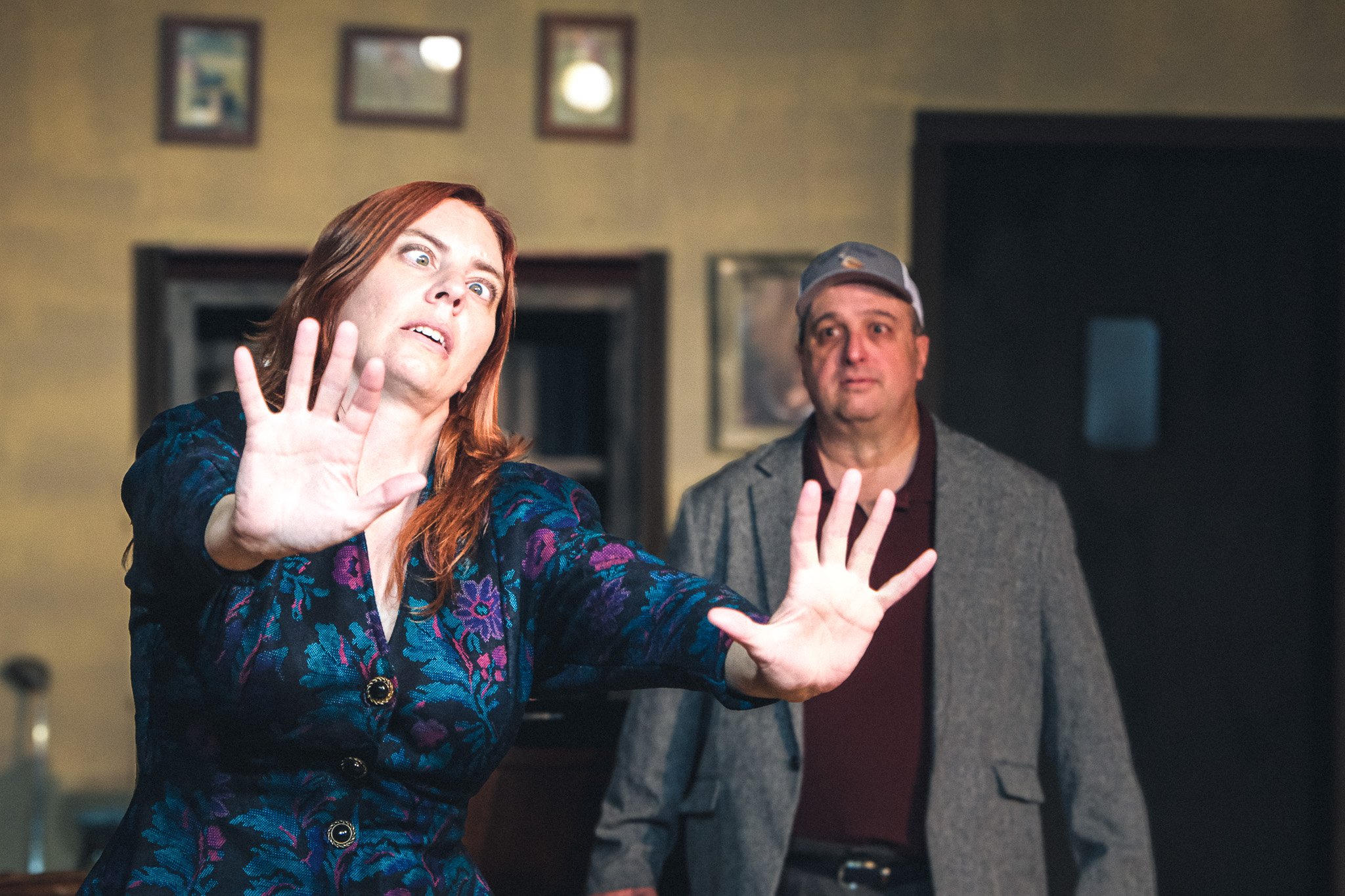  Beth Crosby as **Pamela** &amp; David Cervera as **Bingham**  **Photo by** Katie McManus 