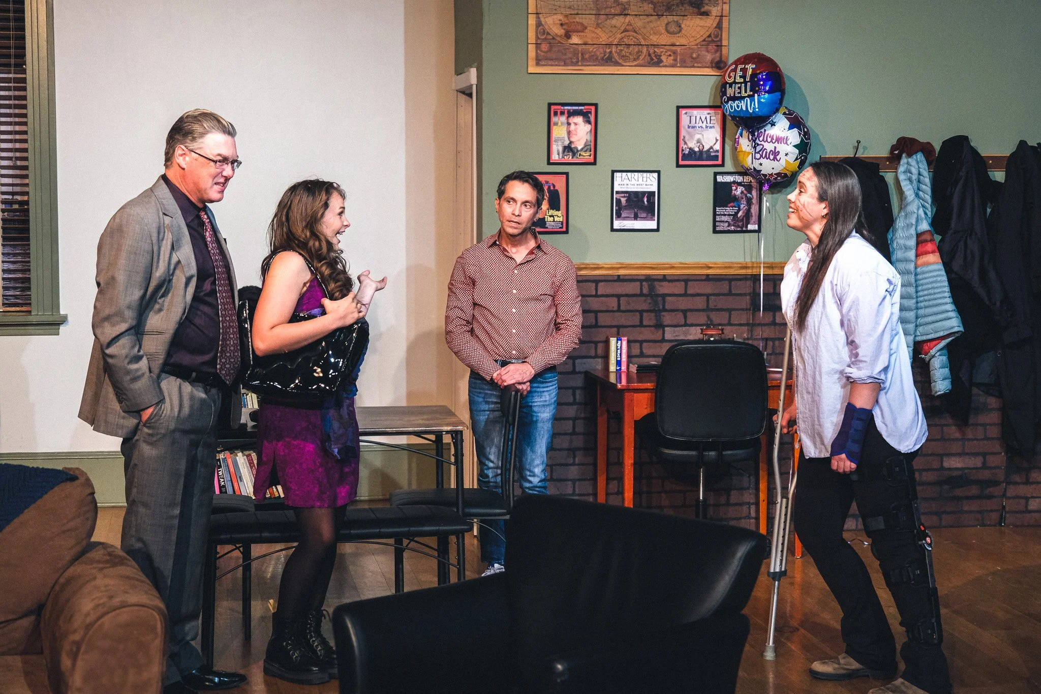  **Cast** of *Time Stands Still*  **Photo by** Katie McManus 