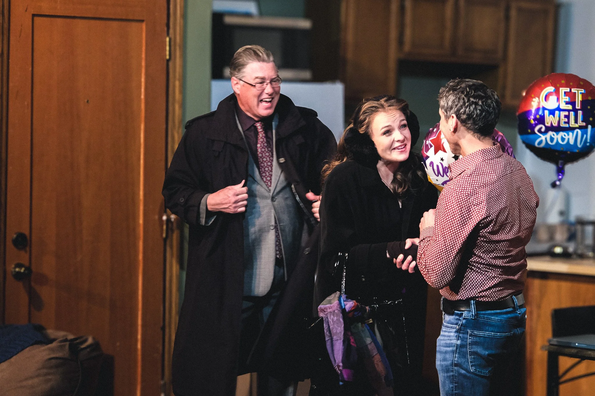  Terence Keane as **Richard**, Myrrh Curie Powers as **Mandy** &amp; Joshua Caraballo as **James**  **Photo by** Katie McManus 