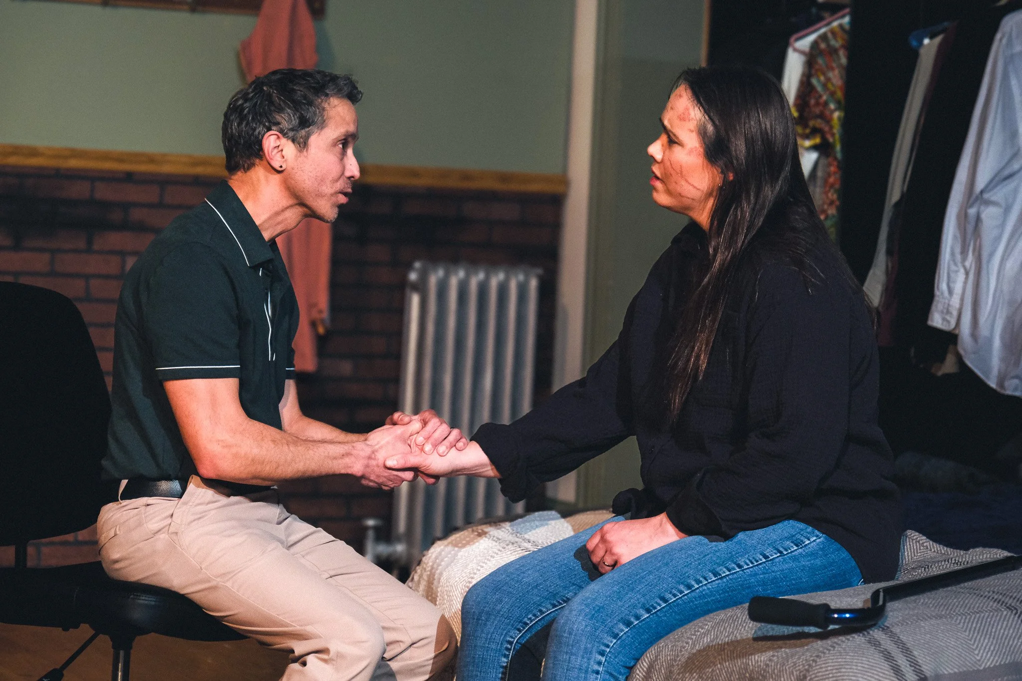 Joshua Caraballo as **James** &amp; Jacquelyn O’Brien as **Sarah**  **Photo by** Katie McManus 