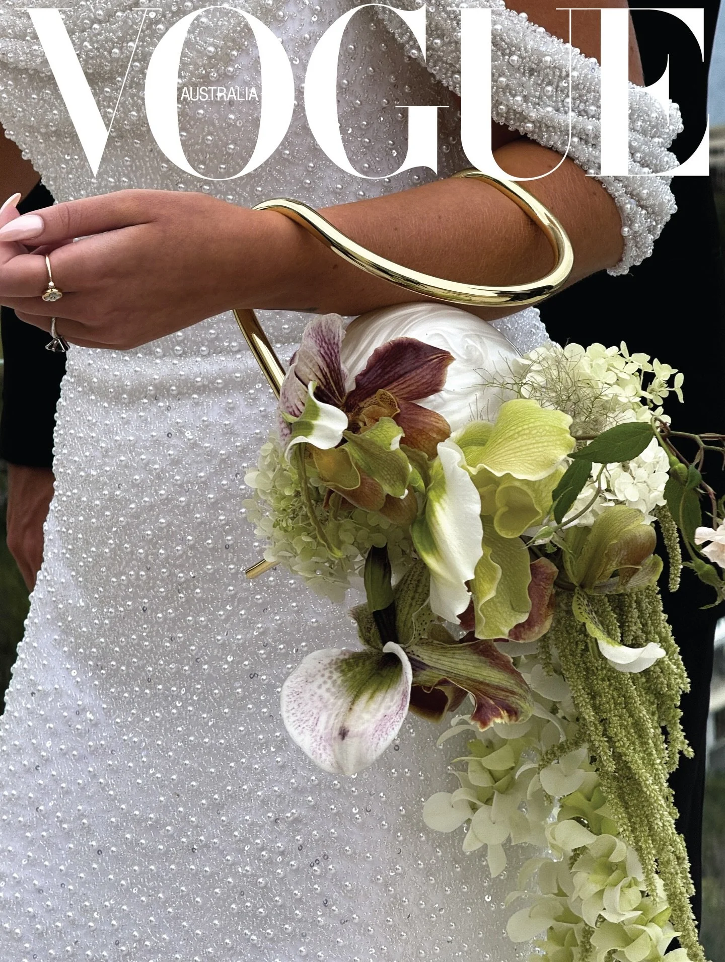 Fleeting moments catching the eye of Vogue ~

The most incredible florals crafted by @sophiawilde_ on a @cultgaia bag for beautiful Sara earlier this year. Such a privilege to be a part of this day 🤍

Photo by @madelineanne_creator 

Wedding Team:
P