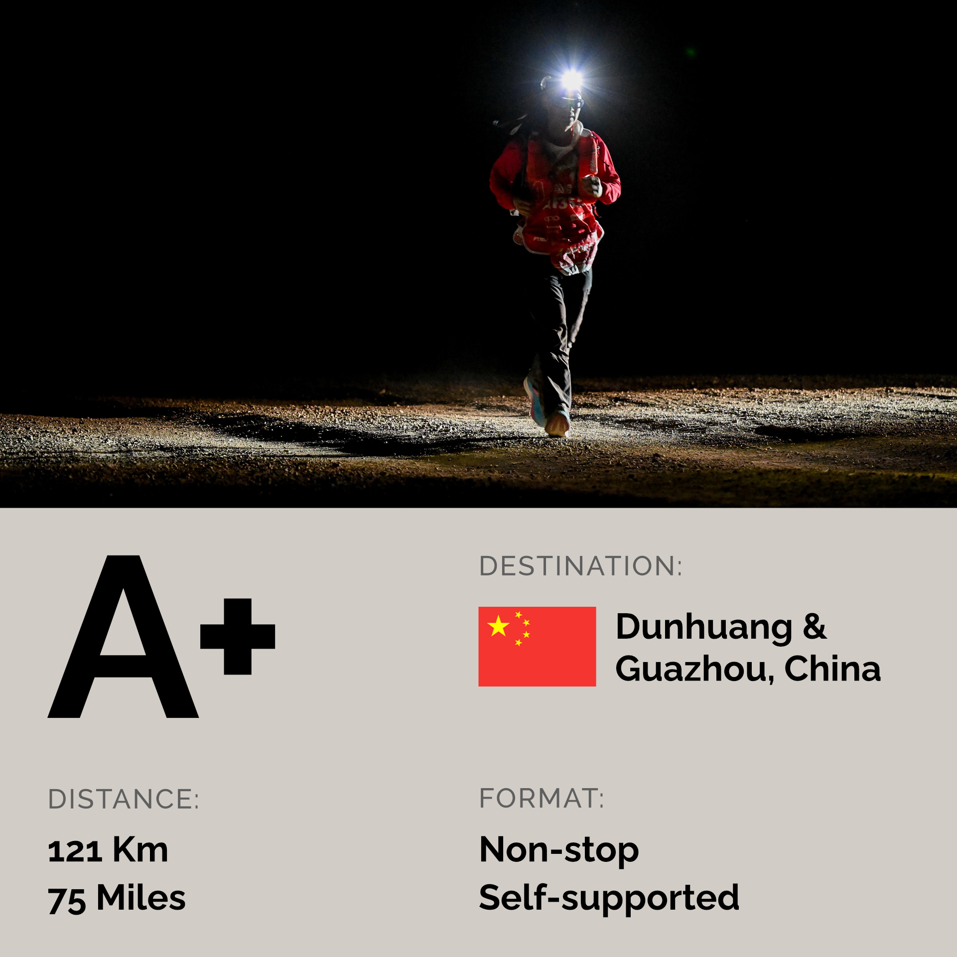 A+ (121km, nonstop), Gobi Desert