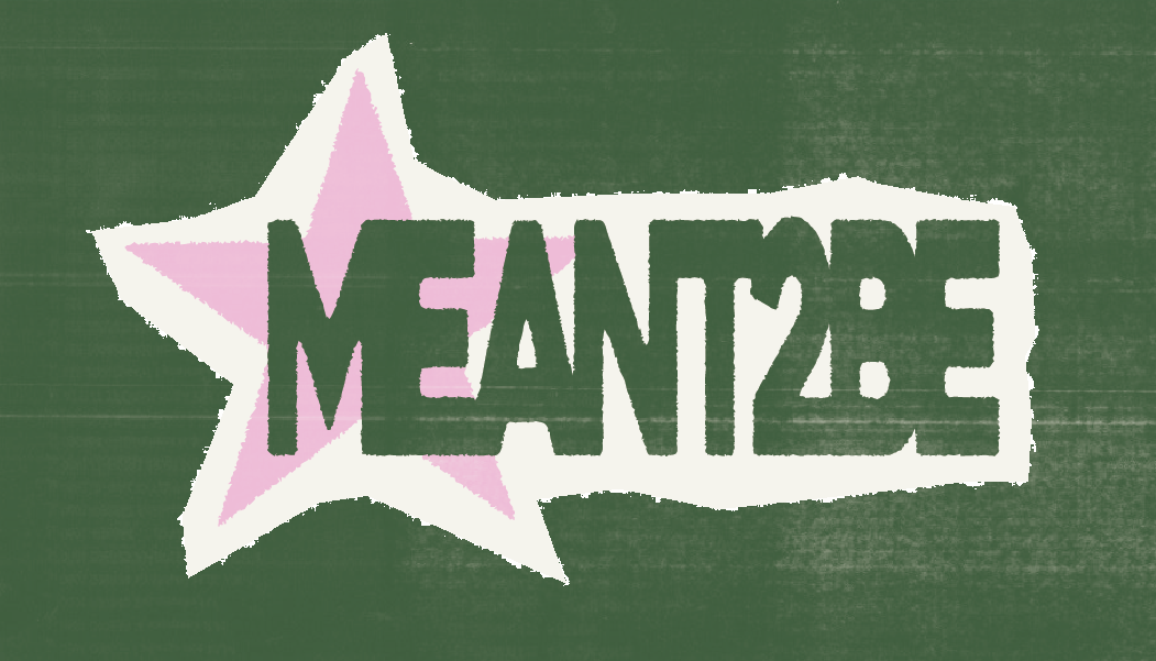 A chalkboard with a pink star and the word "MENTAL" written backwards inside the star.