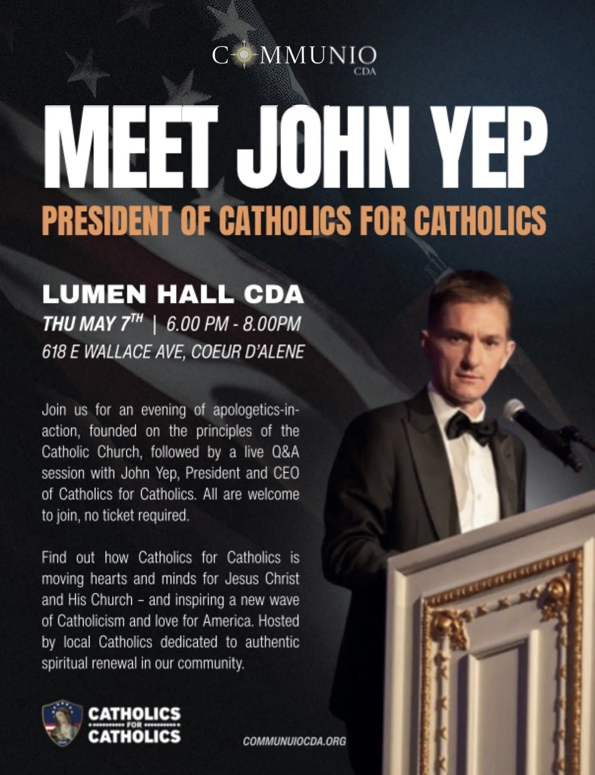 Exciting Catholic speaker coming to CDA 