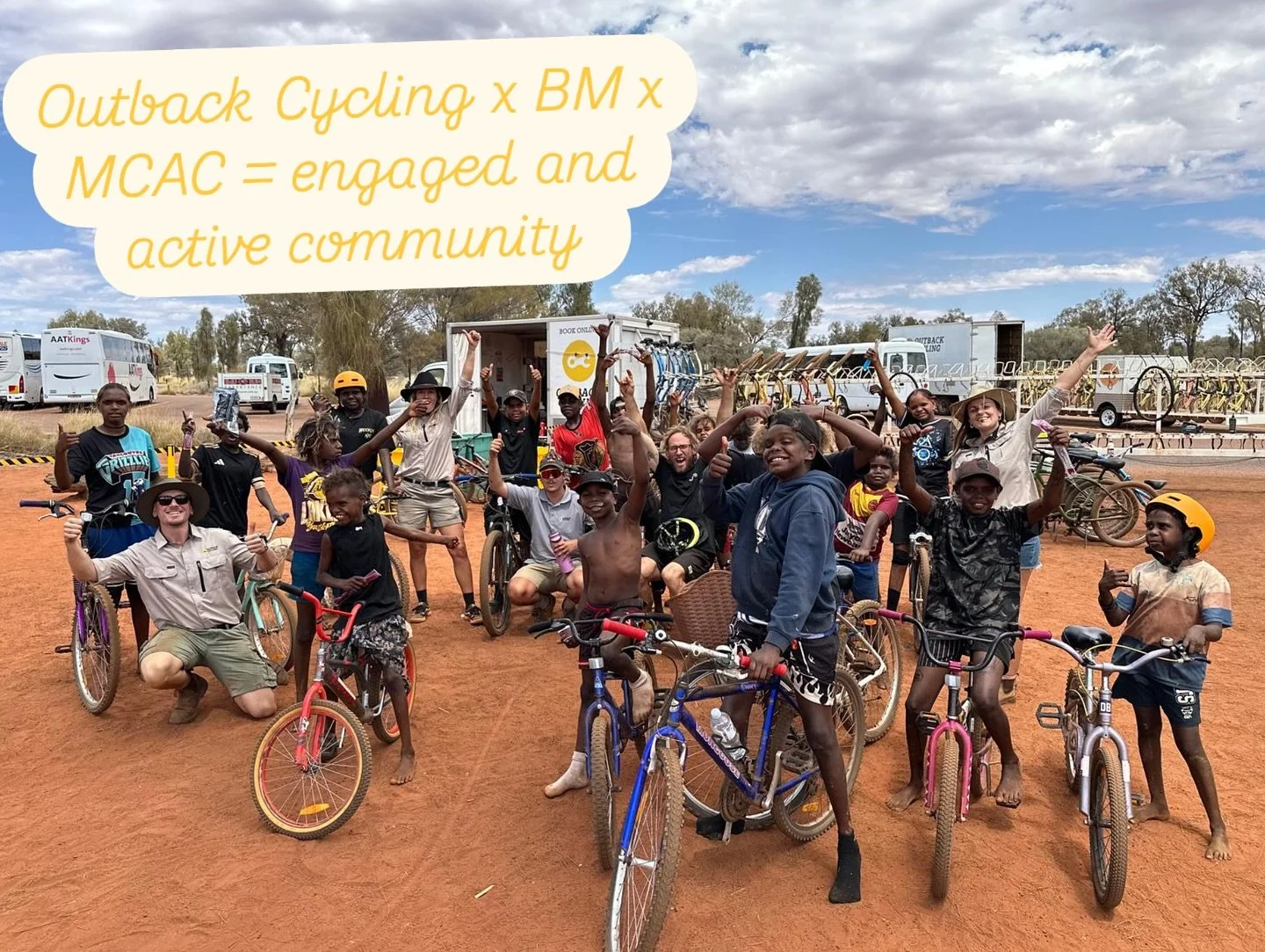 With the support of @outbackcycling and the invitation of Muṯitjulu Community Aboriginal Corporation, we were able to repair and gift over 20 bikes during our week long visit in September School Holidays and fix over 15 bikes already in community. Ou