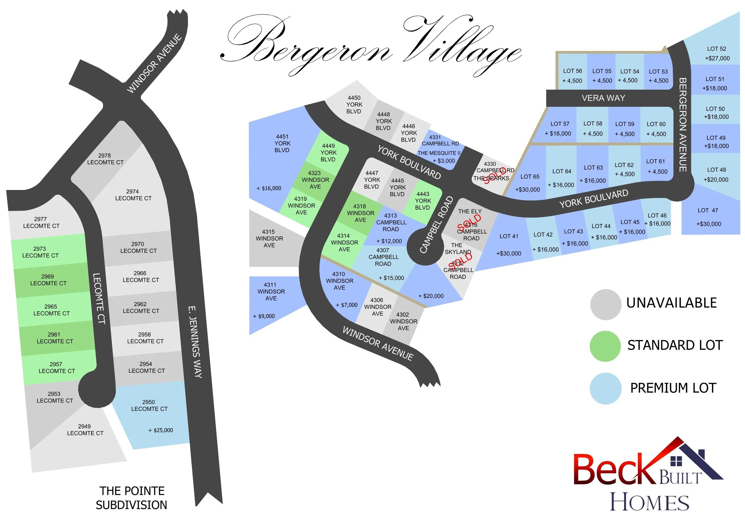 Bergeron Village Map as of February 2026