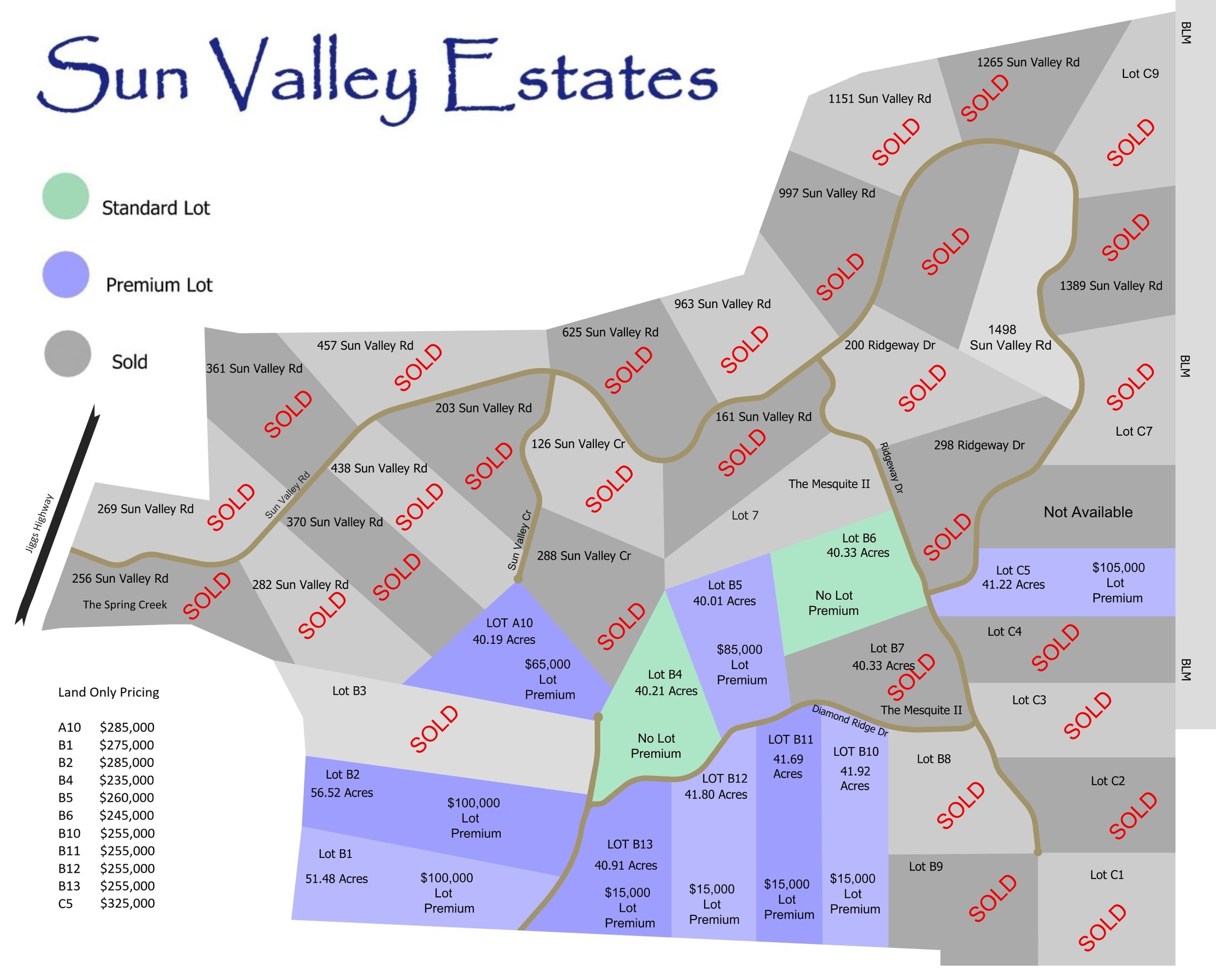 Sun Valley Estates Map as of March 2026
