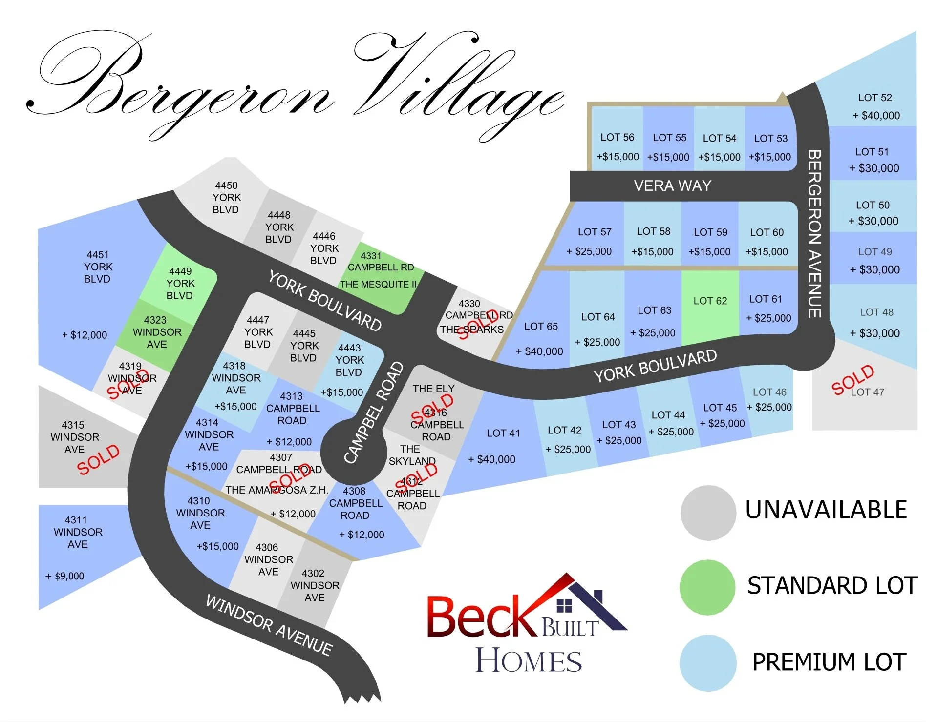 Bergeron Village Map by Beck Built Homes